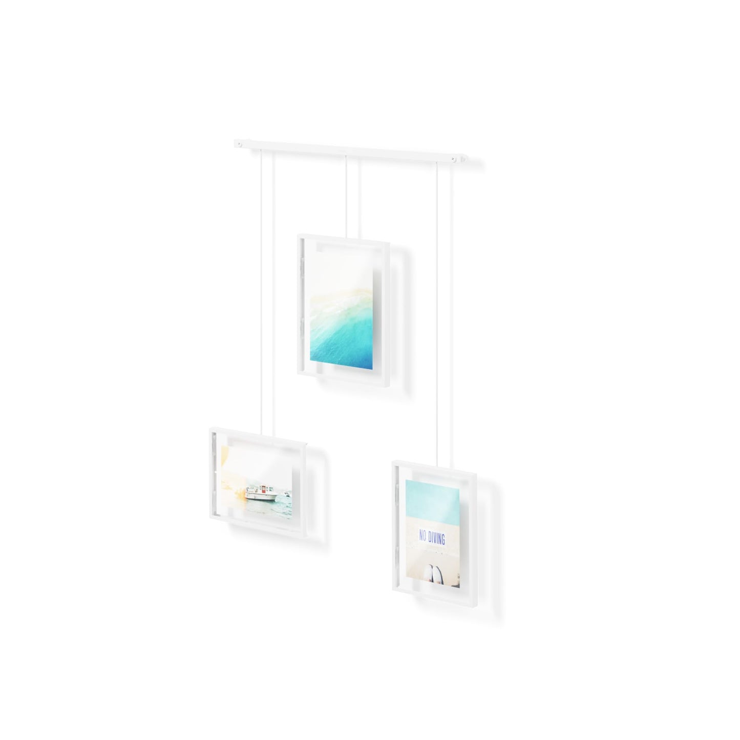 Umbra Exhibit Picture Frame Gallery Set, Adjustable Wall Collage Displays Five Photos (Two 4x6" and Three 5x7")