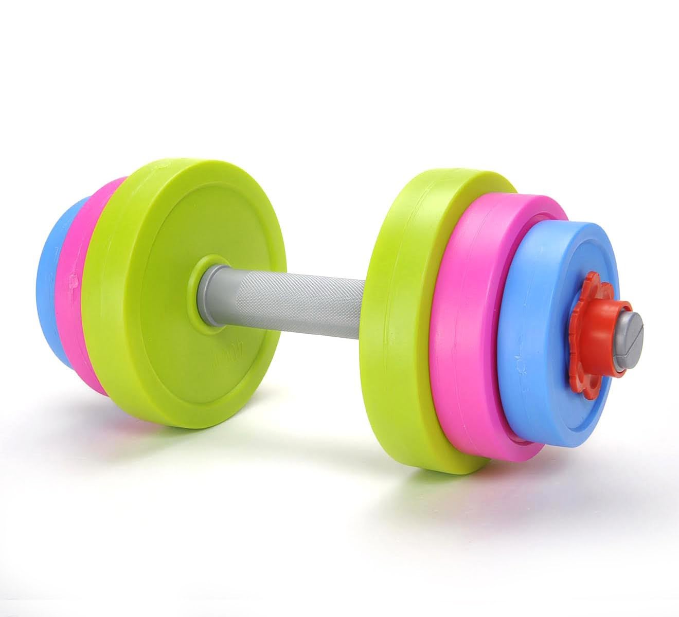 Kids Workout Dumbbell Weights Set - Toddler Toy Gym Equipment for Pretend Play Lifting, Adjustable Fill with Sand or Water