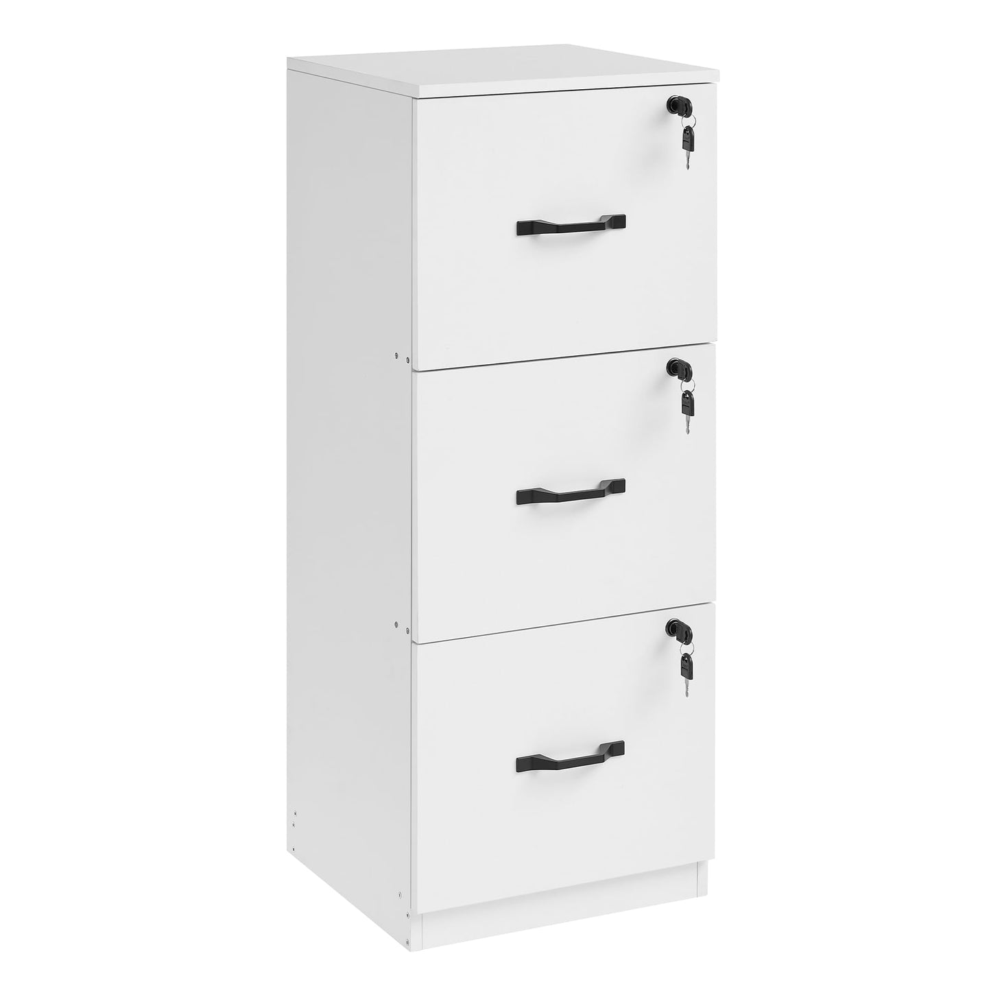 VASAGLE 3-Drawer Vertical File Cabinet, Rustic Brown and Black, for Home Office and Bedroom, A4 and Letter-Size Files, Lockable Drawers
