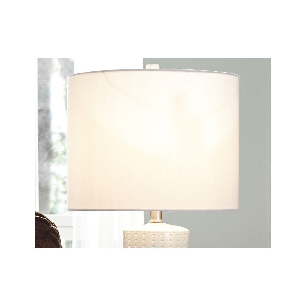 Signature Design by Ashley Jacek Modern Contemporary Table Lamp, 2 Count, Gray & Brass Finish