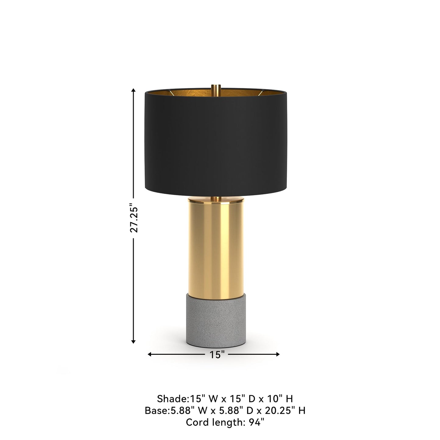 Signature Design by Ashley Jacek Modern Contemporary Table Lamp, 2 Count, Gray & Brass Finish