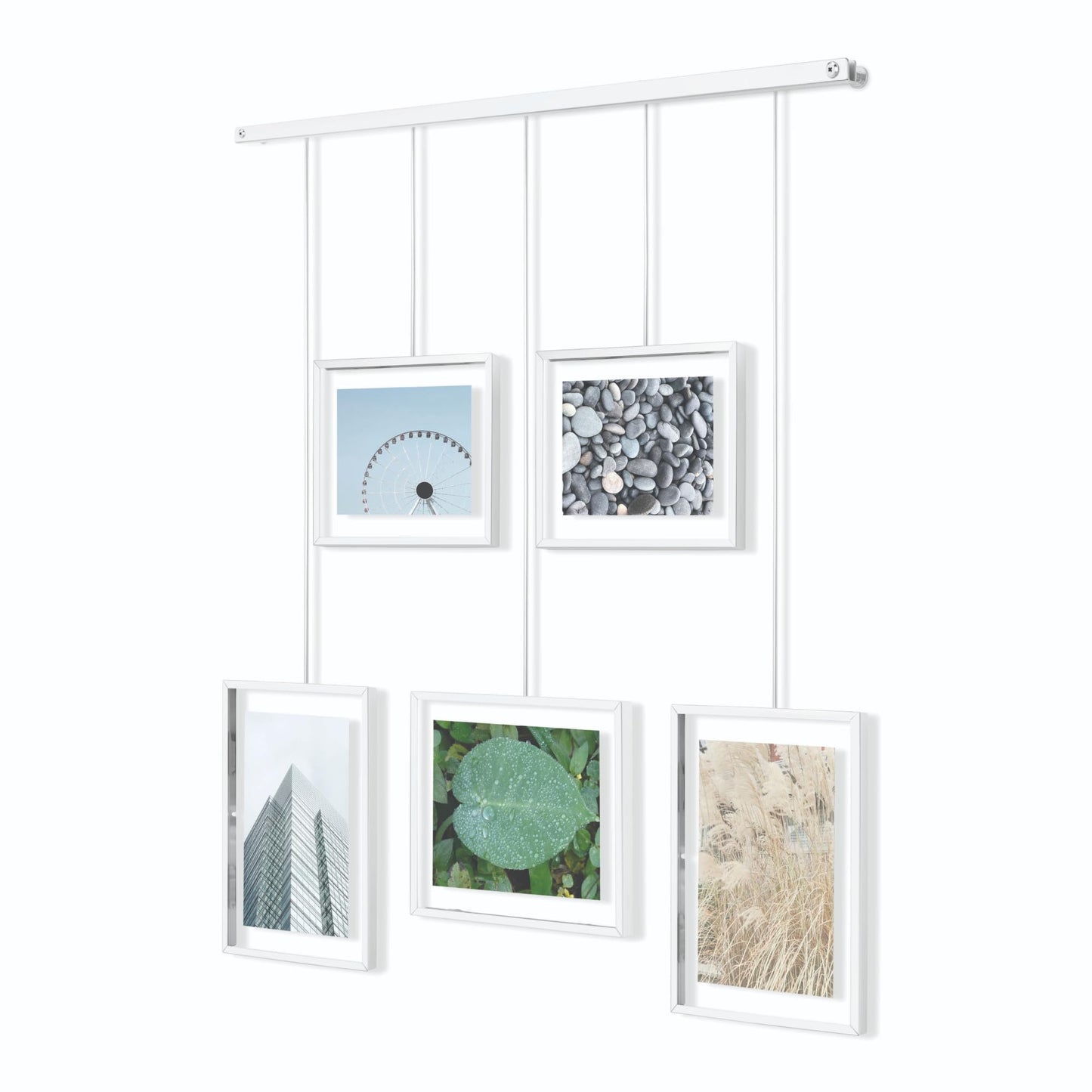 Umbra Exhibit Picture Frame Gallery Set, Adjustable Wall Collage Displays Five Photos (Two 4x6" and Three 5x7")