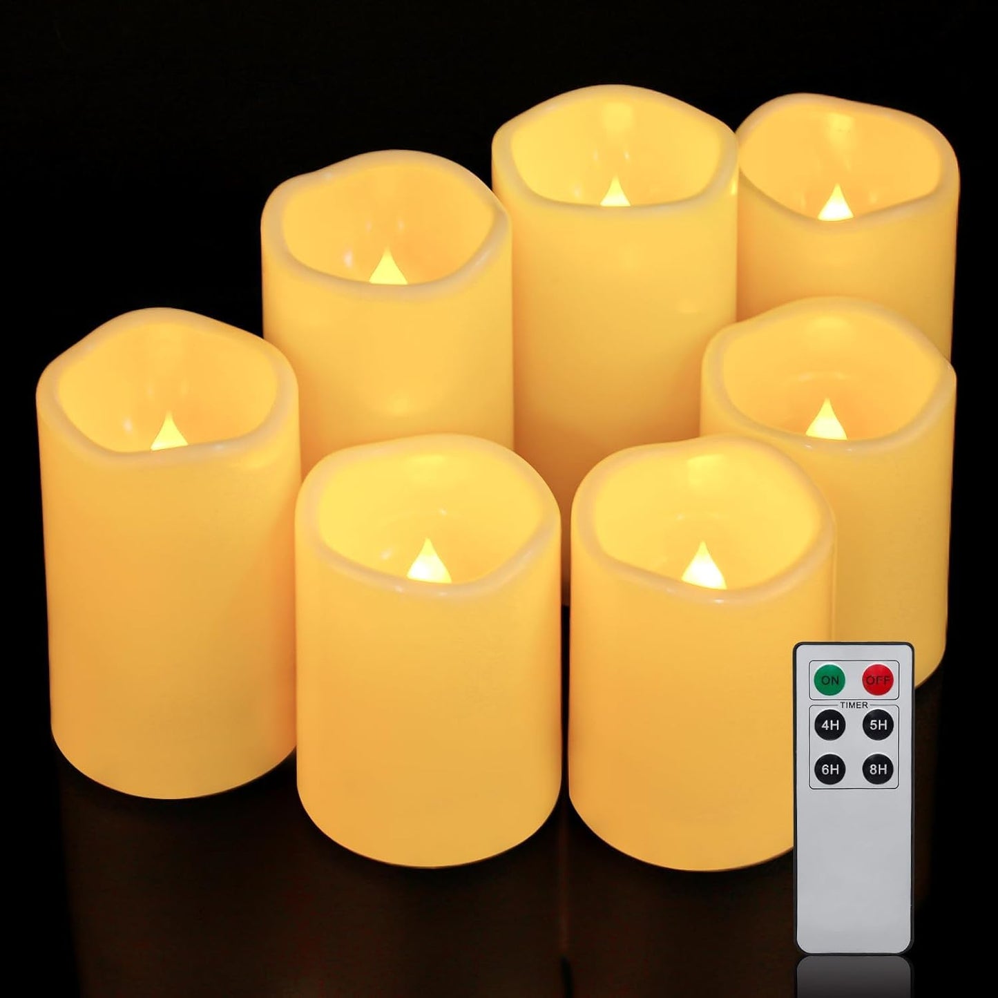 Aignis 12pcs Flameless LED Candles Battery Operated with 10-Key Remote Timer, Outdoor Indoor Waterproof Electric Lights, Warm Flickering Glow for Cozy & Romantic Home/Wedding/Holiday Décor