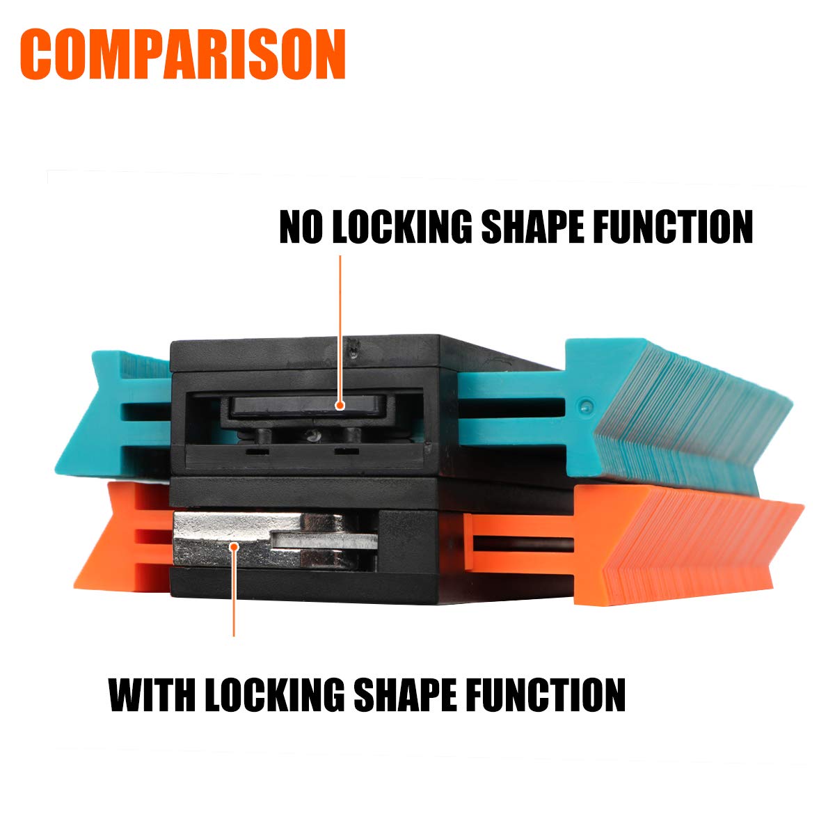 Saker Contour Gauge (10 Inch) Profile Tool-Adjustable Lock Father's Day Gift for Men Women Dad Him Boyfriend Husband-Precisely Copy Irregular Shape Duplicator-Welding Floor Woodworking Tool Tracing