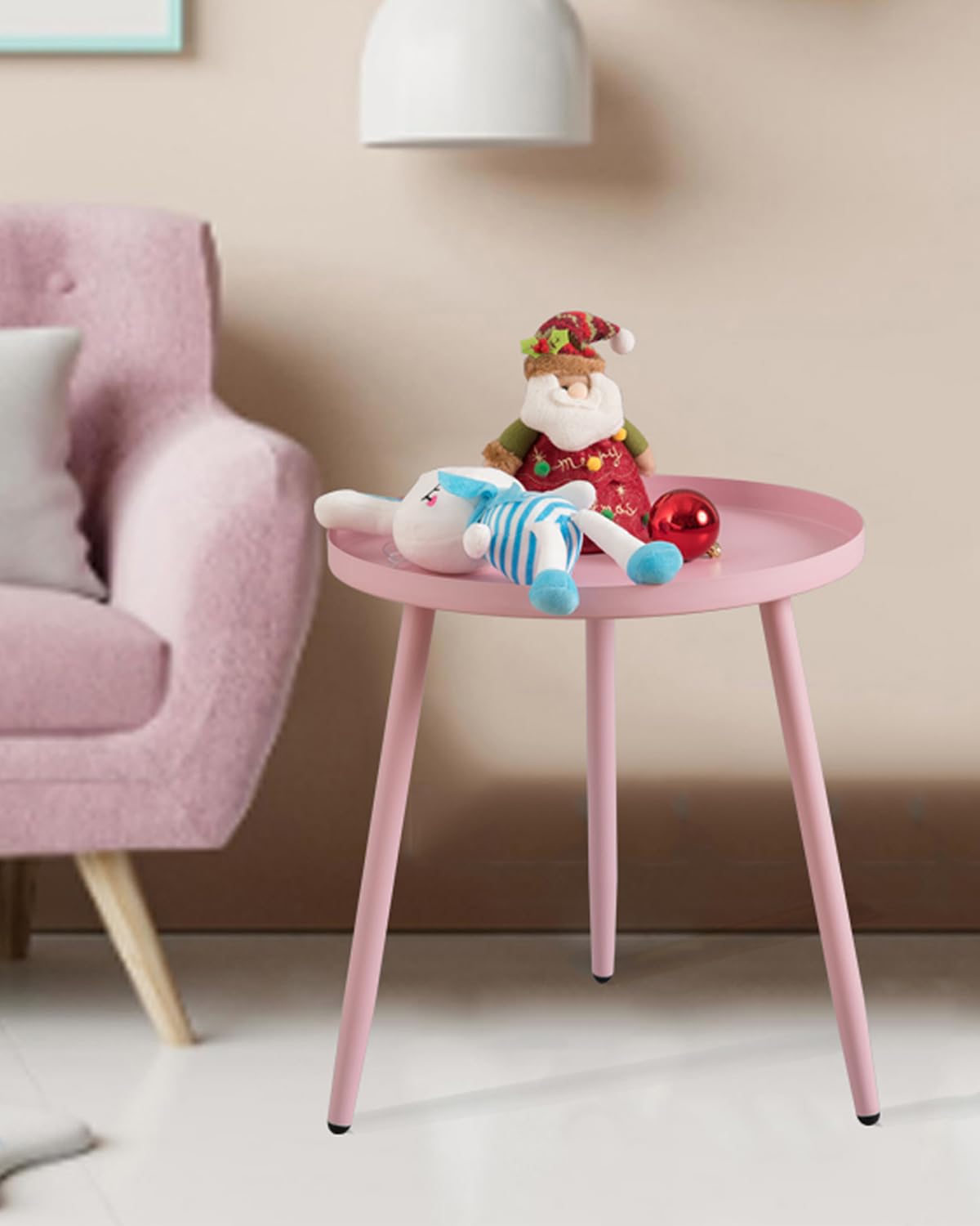 AOJEZOR Side Table: End Table for Indoor Use - Small Side Tables for Small Spaces All Matte Black with 3 Legged