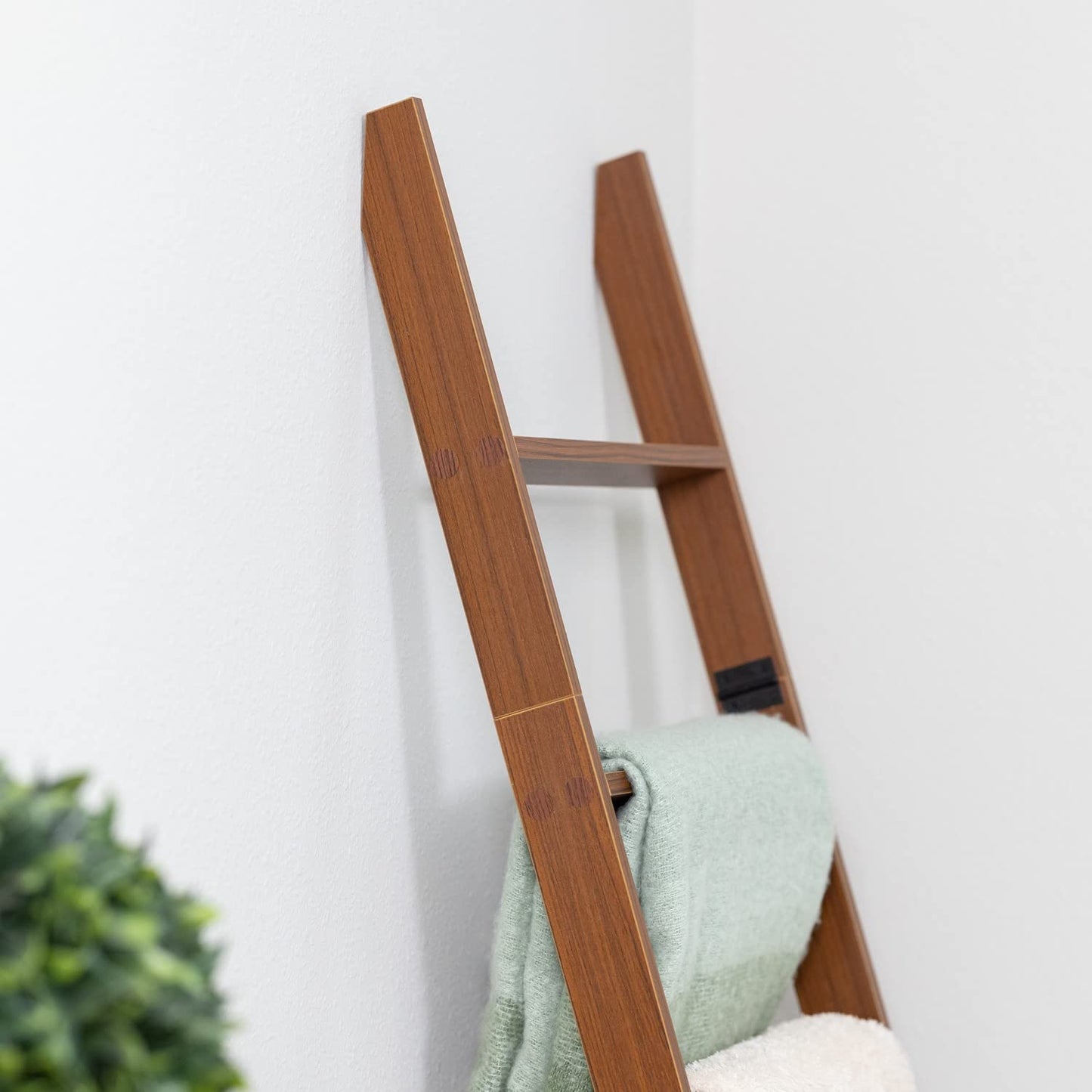 Rustic Decorative Farmhouse Blanket Storage, Quilt Rack, Ladder Shelf, Easy Assembly