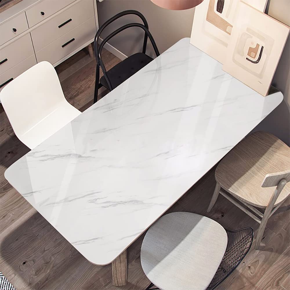 Glossy Marble Paper Granite Gray/White Wallpaper Peel and Stick Wallpaper Self Adhesive Removable Wallpapers 15.8″ ×118″ Waterproof Countertop Paper for Cabinet Countertop Furniture Kitchen Viny Film