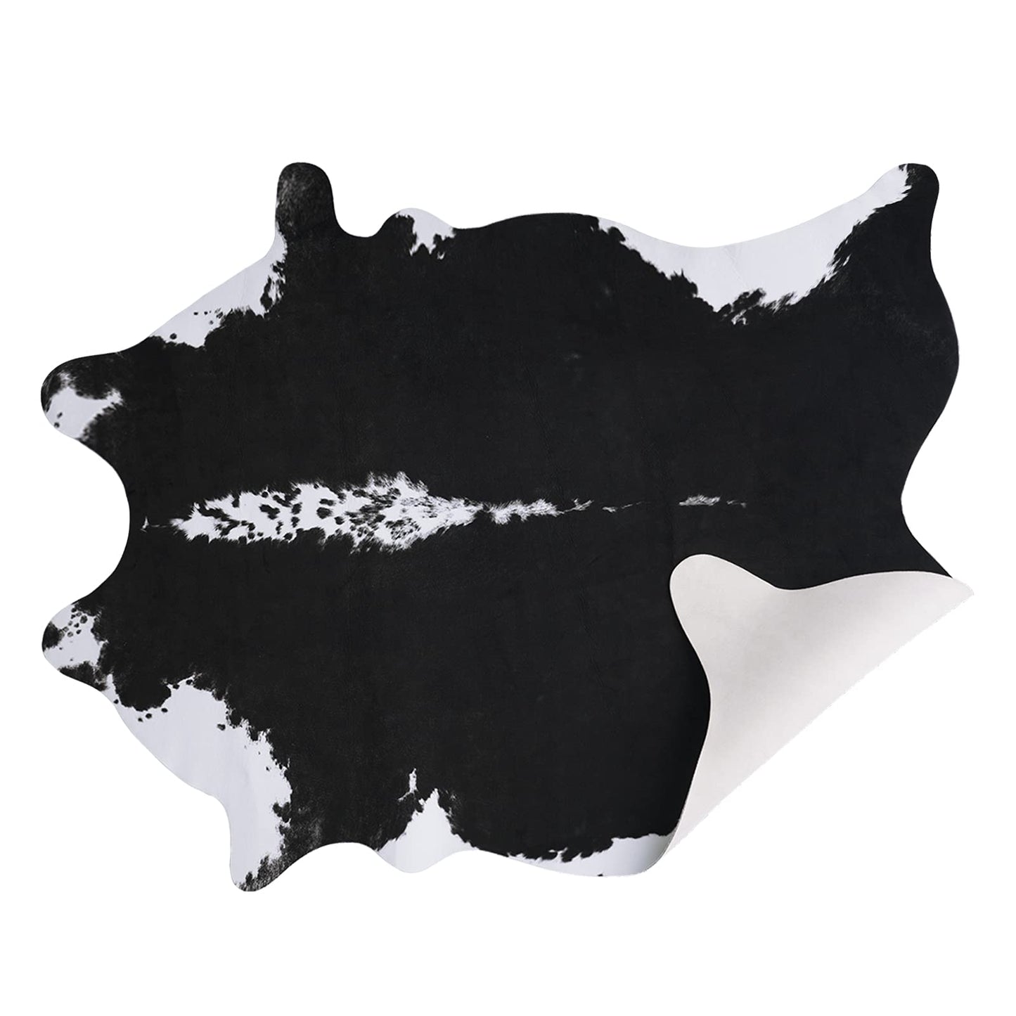 AROGAN Premium Faux Cowhide Rug 4.6 x 5.2 Feet, Sturdy and Large Size Cow Print Rugs, Suitable for Bedroom Living Room Western Decor