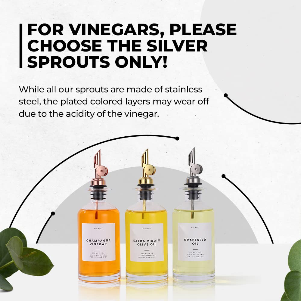 Olive Oil Dispenser Bottles for Kitchen with Pourer - Oil and Vinegar Dispenser Set, Glass Dispenser for Kitchen, Dispenser Bottle of 350ml - Set of 2