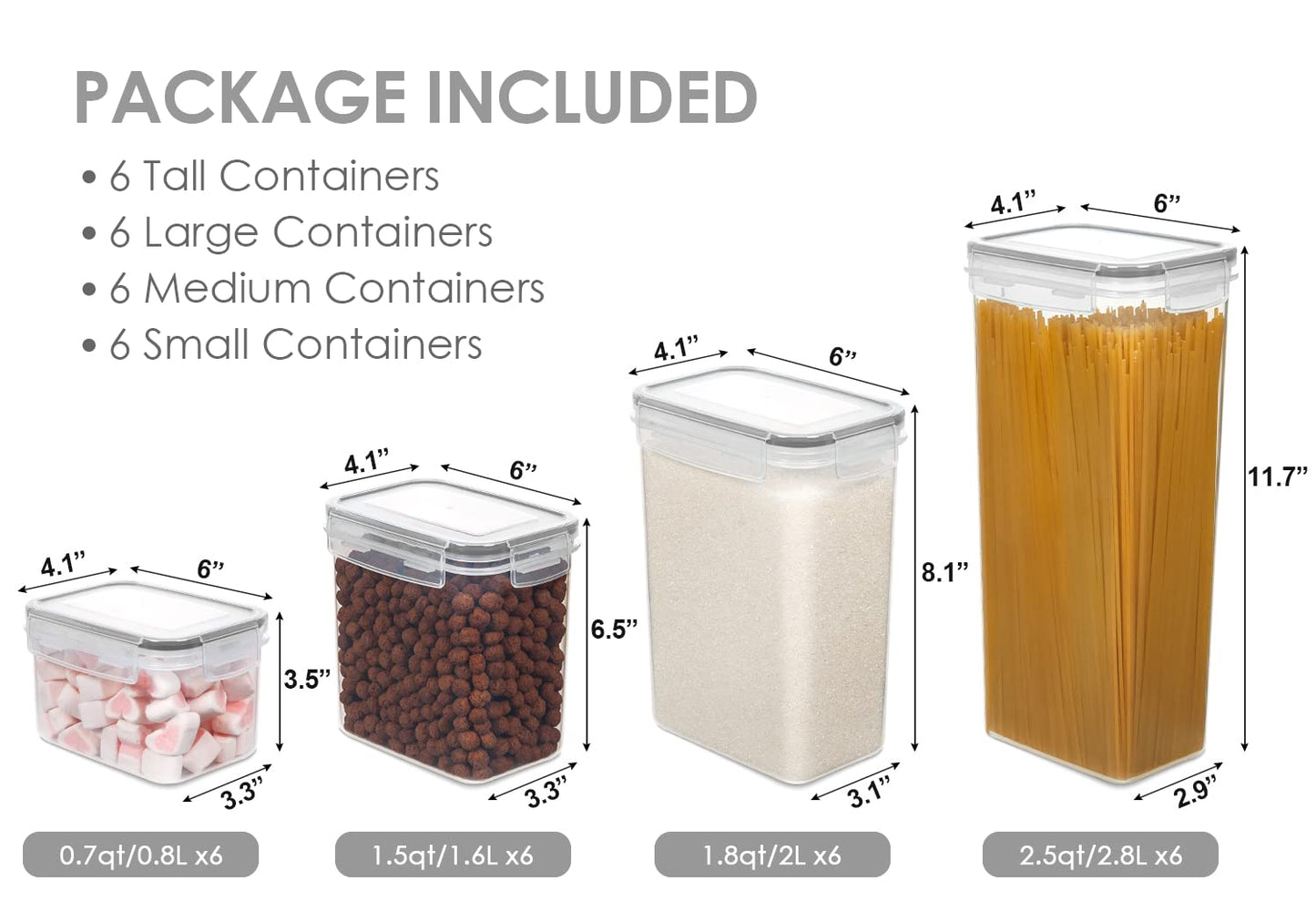 Airtight Food Storage Containers with Lids, Vtopmart 24 pcs Plastic Kitchen and Pantry Organization