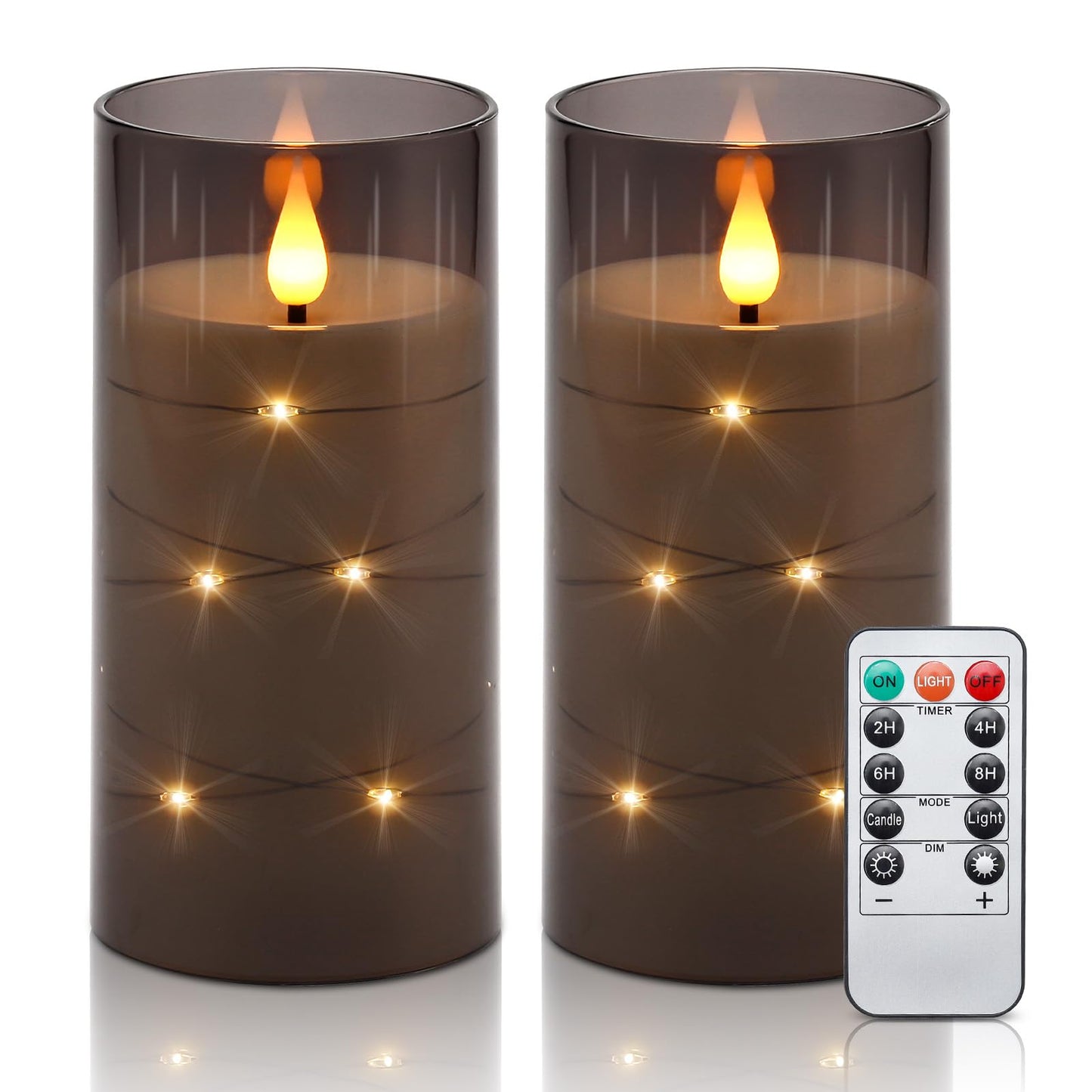 Aignis 12pcs Flameless LED Candles Battery Operated with 10-Key Remote Timer, Outdoor Indoor Waterproof Electric Lights, Warm Flickering Glow for Cozy & Romantic Home/Wedding/Holiday Décor