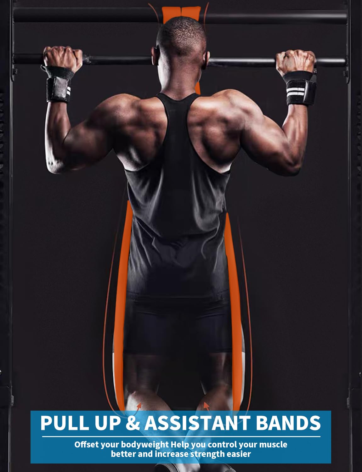 Resistance Bands, Pull Up Bands, Exercise Workout Bands for Working Out, Pull Up Assistance Bands Set for Men & Women, Body Stretching, Physical Therapy, Muscle Training