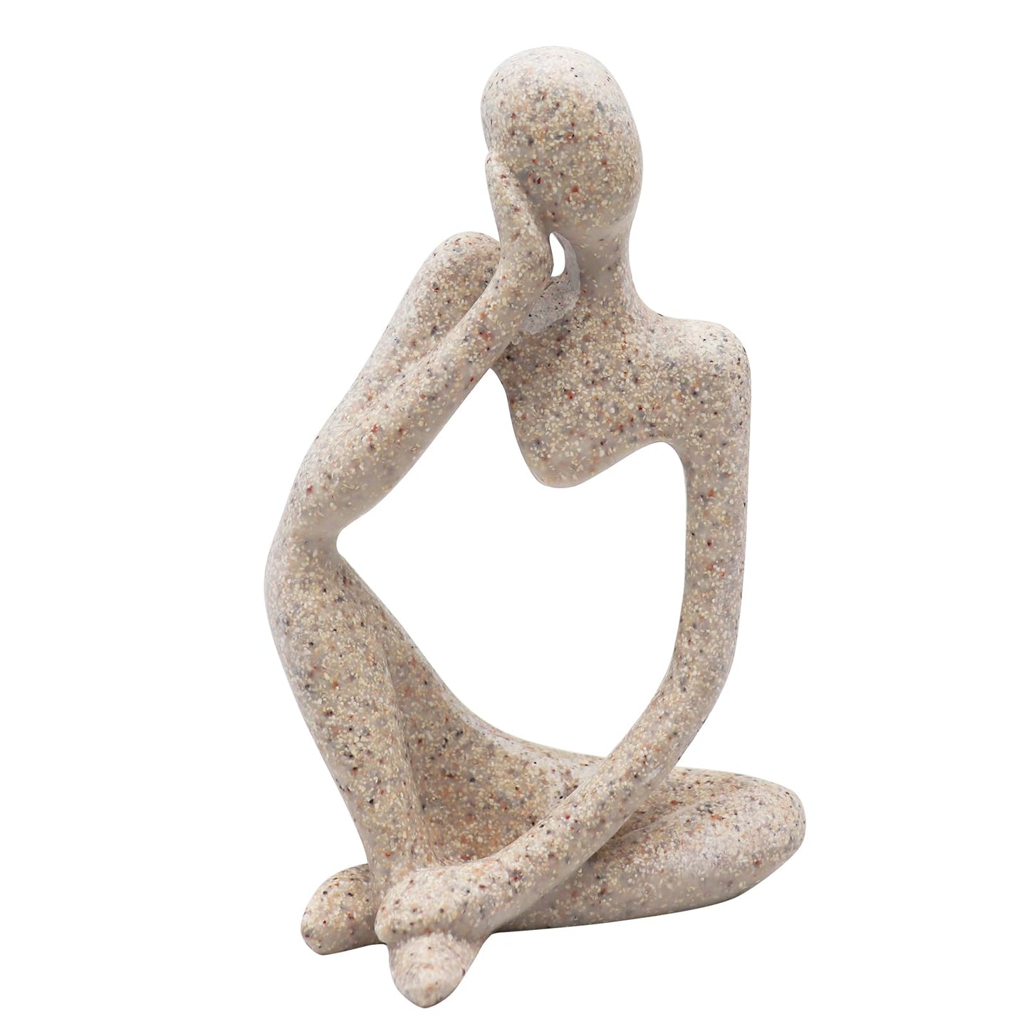 Thinker Sculptures, Sandstone Resin Thinker Statue Ornaments, Abstract Style Housewarming Gifts, Living Room Dining Desk Decorations (Right, Small)