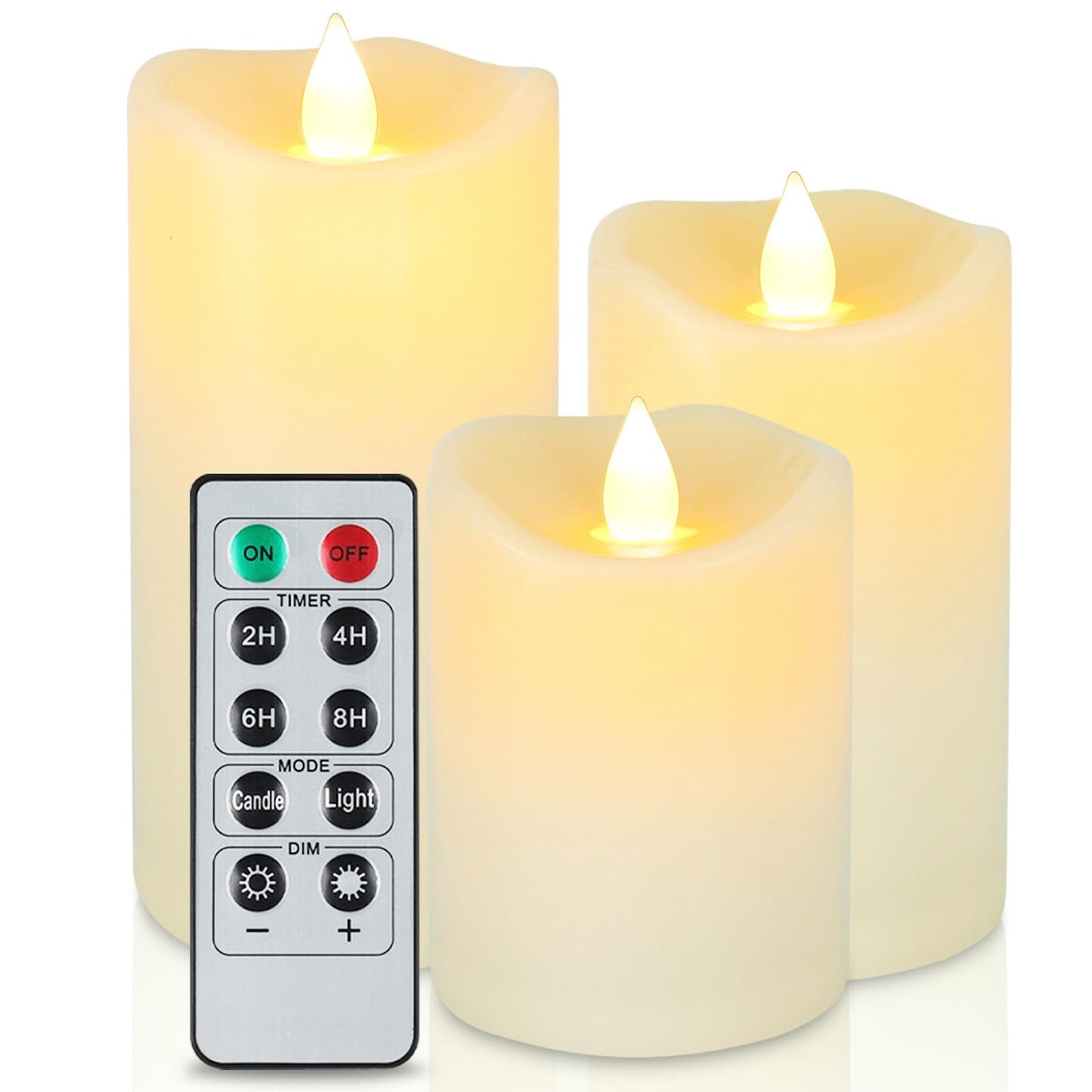 Aignis 12pcs Flameless LED Candles Battery Operated with 10-Key Remote Timer, Outdoor Indoor Waterproof Electric Lights, Warm Flickering Glow for Cozy & Romantic Home/Wedding/Holiday Décor