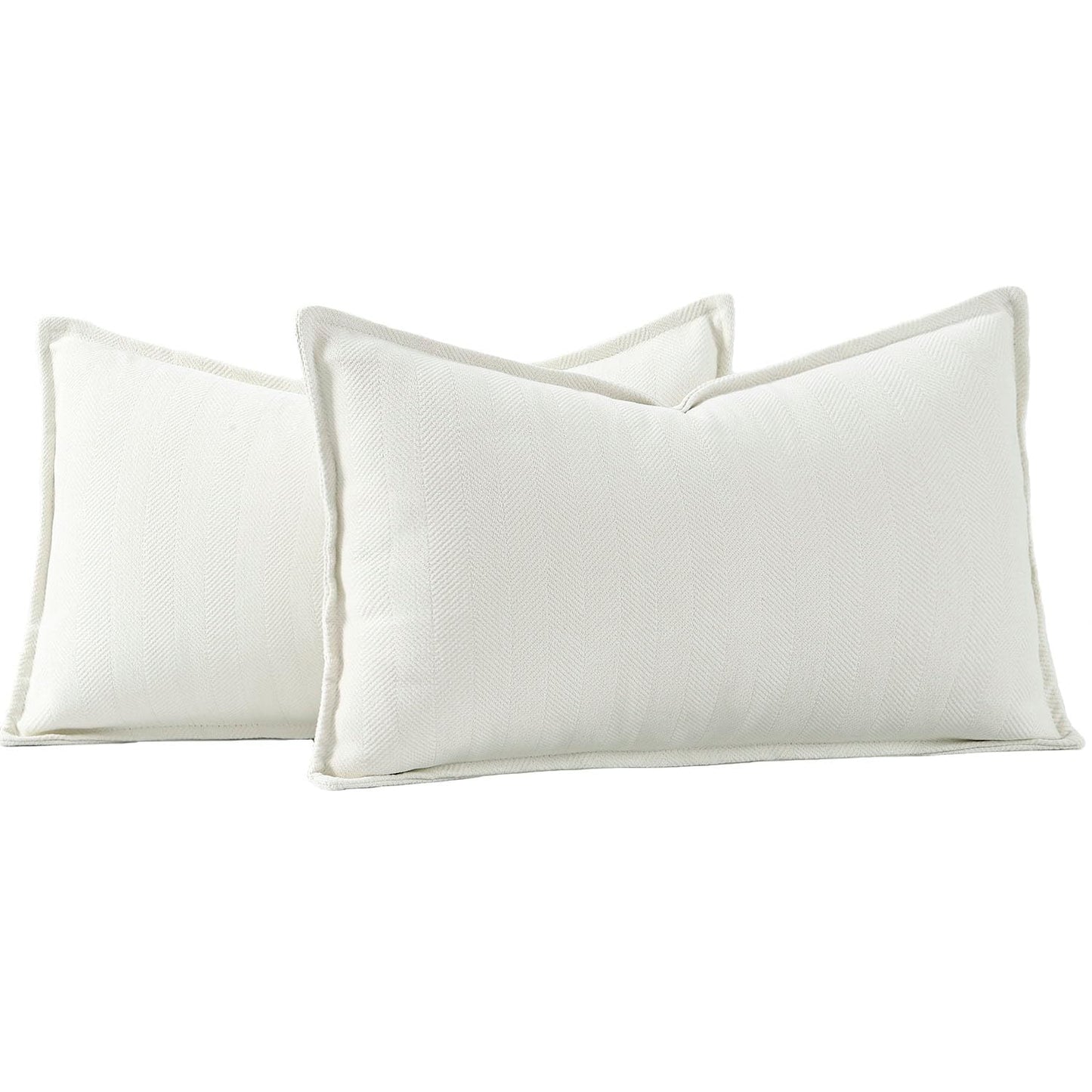 MADIZZ Textured Chenille Throw Pillow Covers Set of 2 Super Soft Decorative Pillow Covers Boho Cushion Covers Modern Pillowcases Farmhouse Home Decor for Sofa Bedroom 18x18 inch Beige