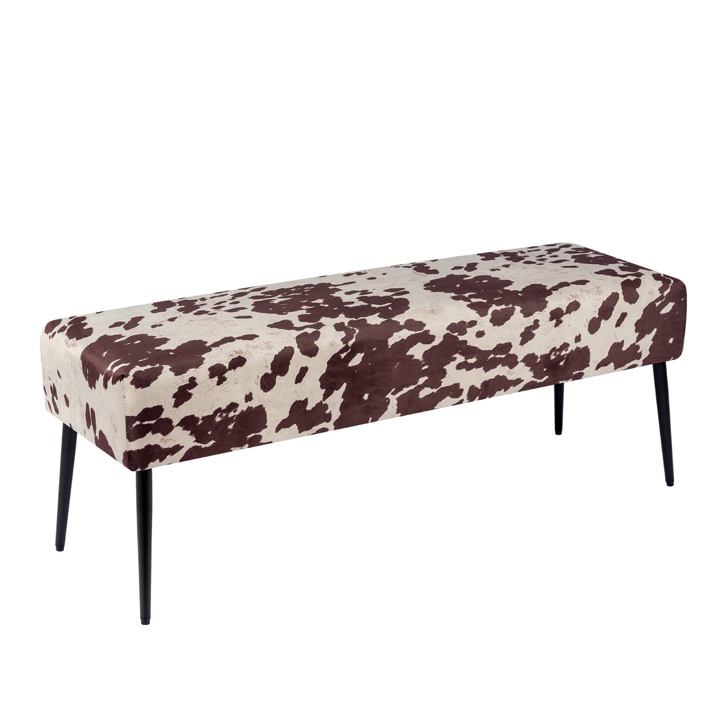 DUHOME Button-Tufted Ottoman Bench, Upholstered Bedroom Benches Leather Footrest Stool Accent Bench for Entryway Dining Room Living Room Bedroom End of Bed, Yellowish Brown