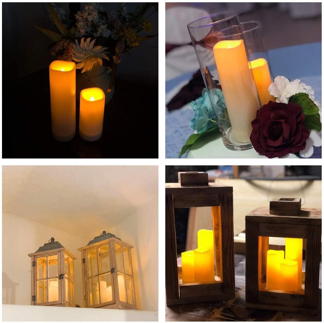 Aignis 12pcs Flameless LED Candles Battery Operated with 10-Key Remote Timer, Outdoor Indoor Waterproof Electric Lights, Warm Flickering Glow for Cozy & Romantic Home/Wedding/Holiday Décor