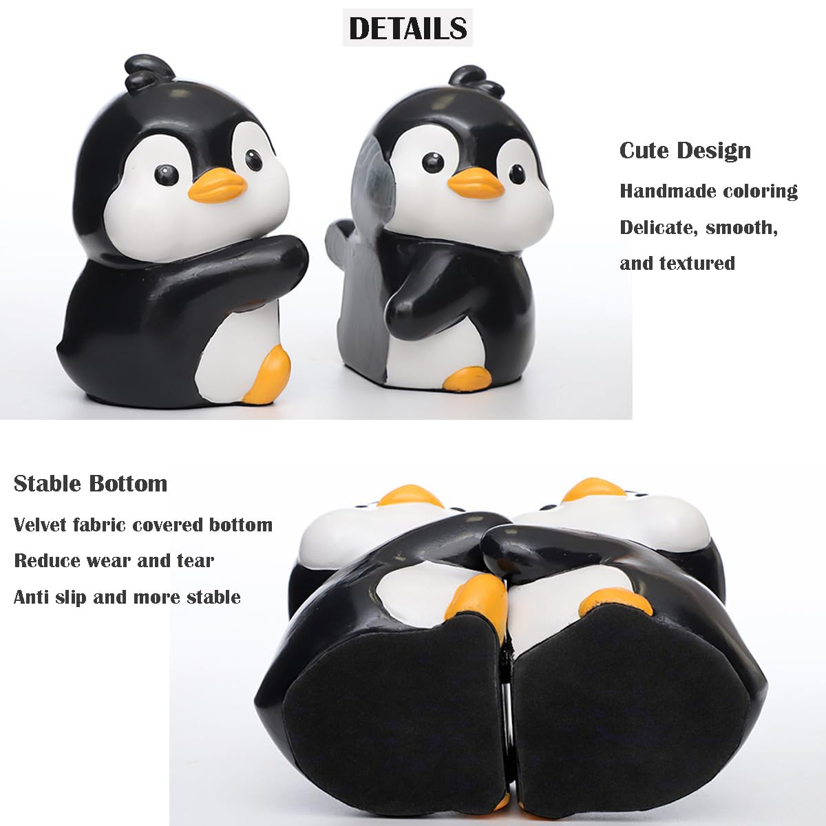 Cute Hug Ducks Decorative Bookends, Unique Book Ends to Hold Books Creative Resin Book Holder Stopper for Home Office Desk Bookshelf Decoration