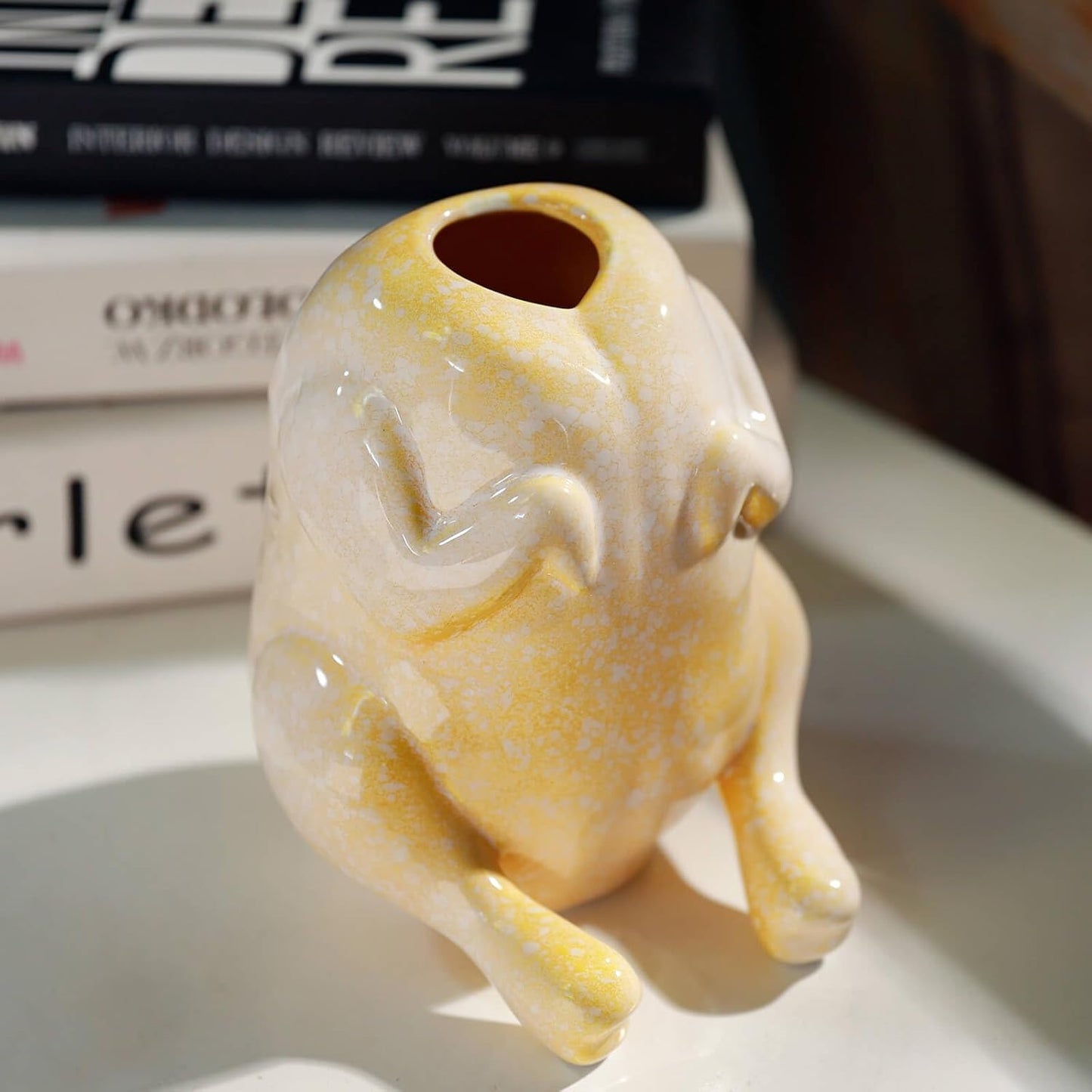 SAANG & JAT Pink Turkey Ceramic Vase - Funny Flower Vase for Home, Unique Office Decor, Quirky Centerpiece for Table or Shelf, Perfect for Women, Teacher Gift, Mothers Day
