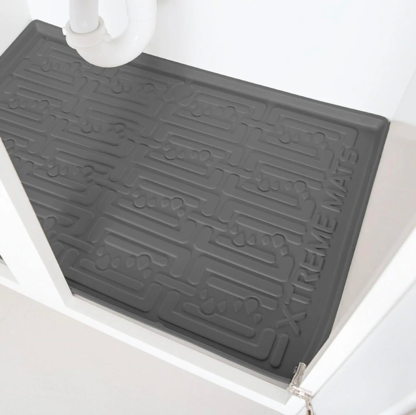 Xtreme Mats Waterproof Under Sink Mat (Beige 34" 1/4 x 22 1/4) Shelf Liner Cabinet Liner for Home Kitchen