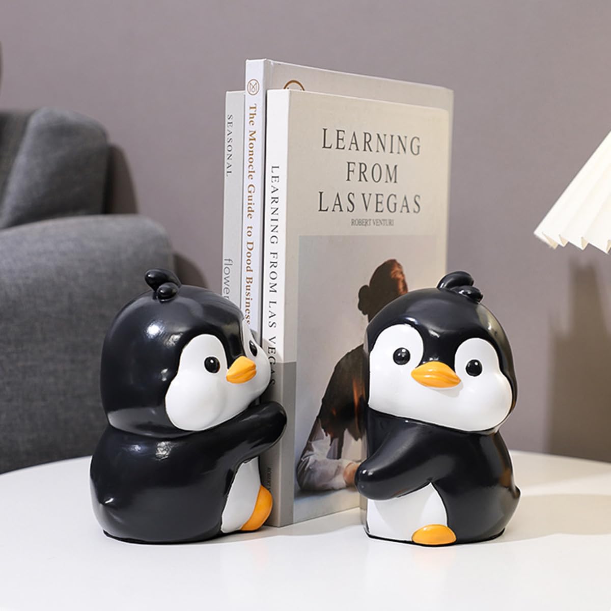 Cute Hug Ducks Decorative Bookends, Unique Book Ends to Hold Books Creative Resin Book Holder Stopper for Home Office Desk Bookshelf Decoration