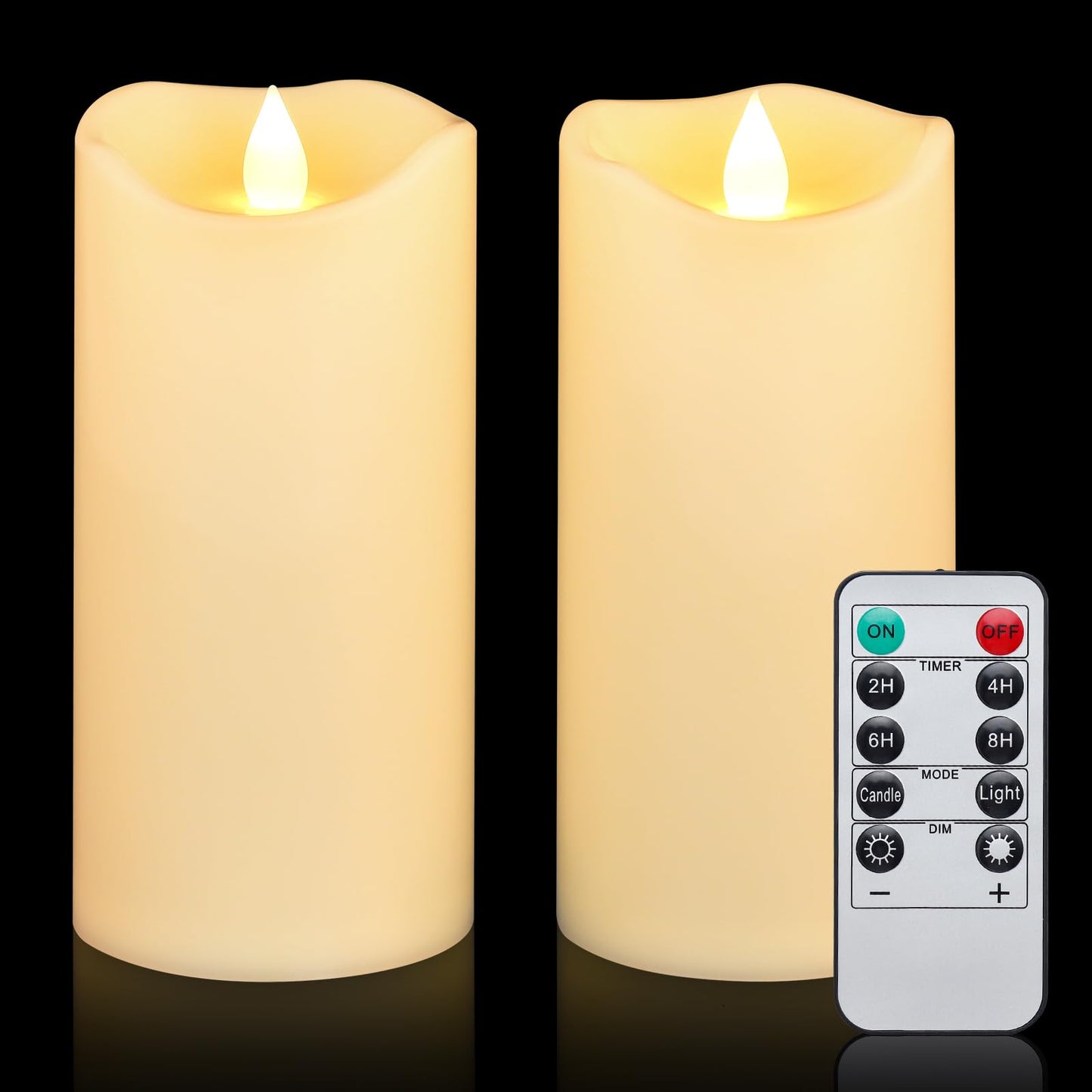 Aignis 12pcs Flameless LED Candles Battery Operated with 10-Key Remote Timer, Outdoor Indoor Waterproof Electric Lights, Warm Flickering Glow for Cozy & Romantic Home/Wedding/Holiday Décor