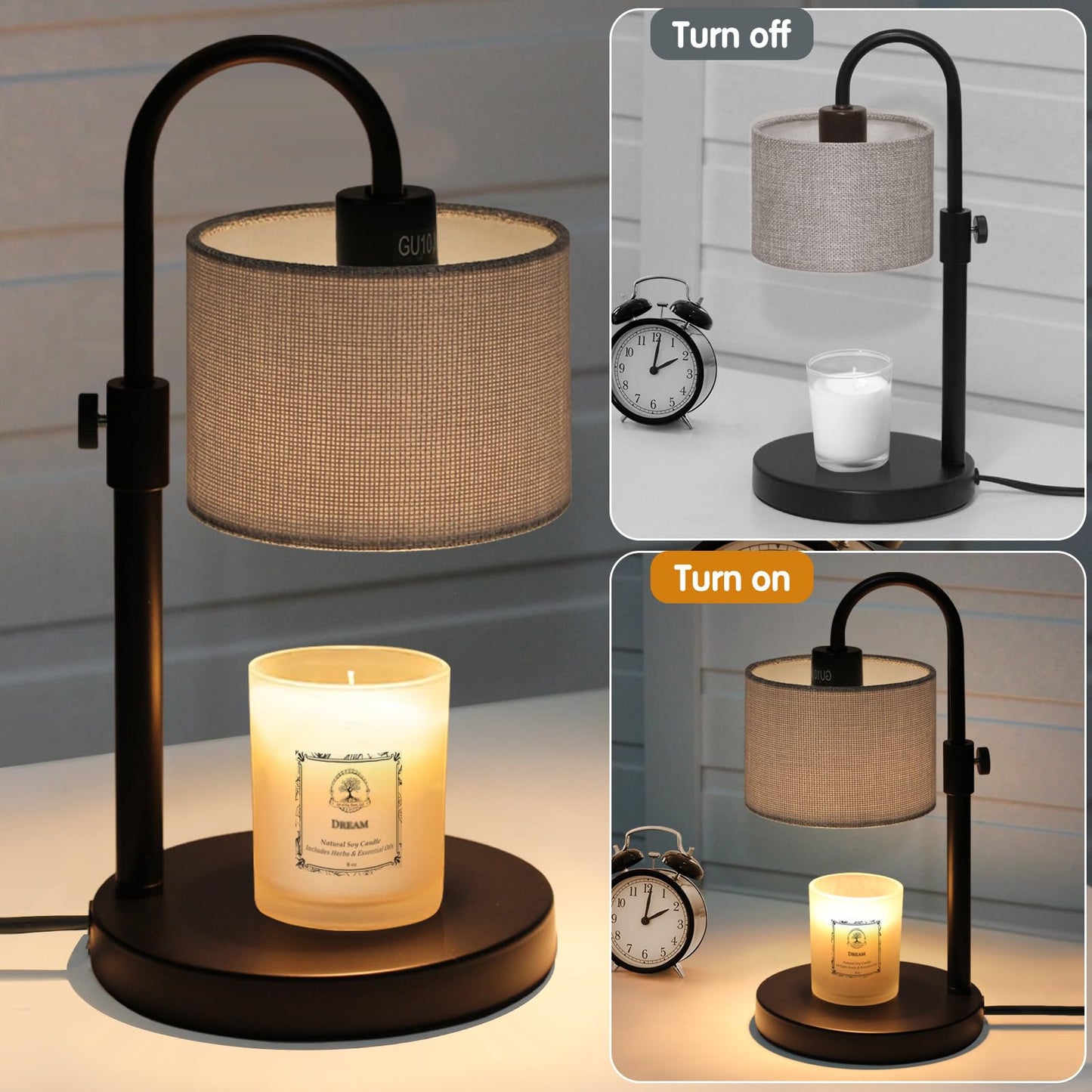 Candle Warmer Lamp with Timer, Dimmable Candle Wax Warmer Candle Lamp with 2 Bulbs