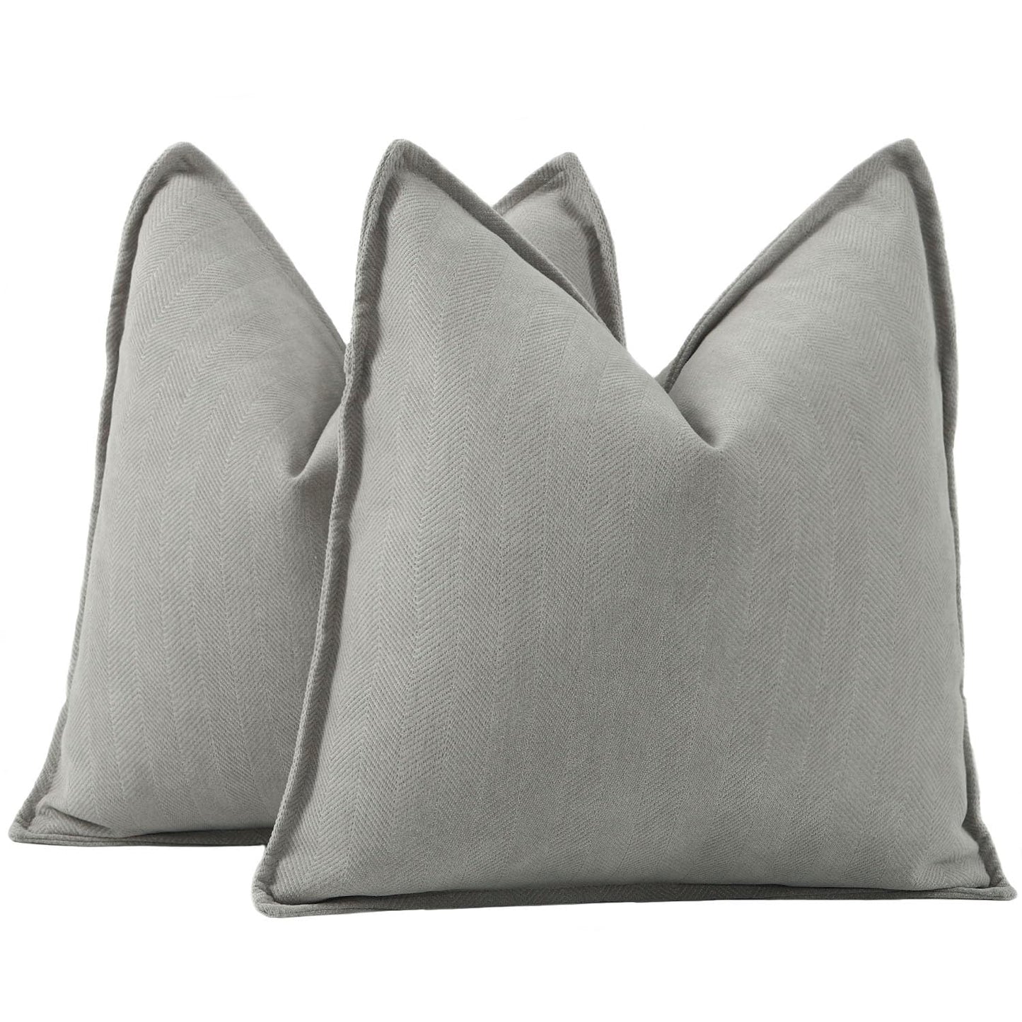 MADIZZ Textured Chenille Throw Pillow Covers Set of 2 Super Soft Decorative Pillow Covers Boho Cushion Covers Modern Pillowcases Farmhouse Home Decor for Sofa Bedroom 18x18 inch Beige