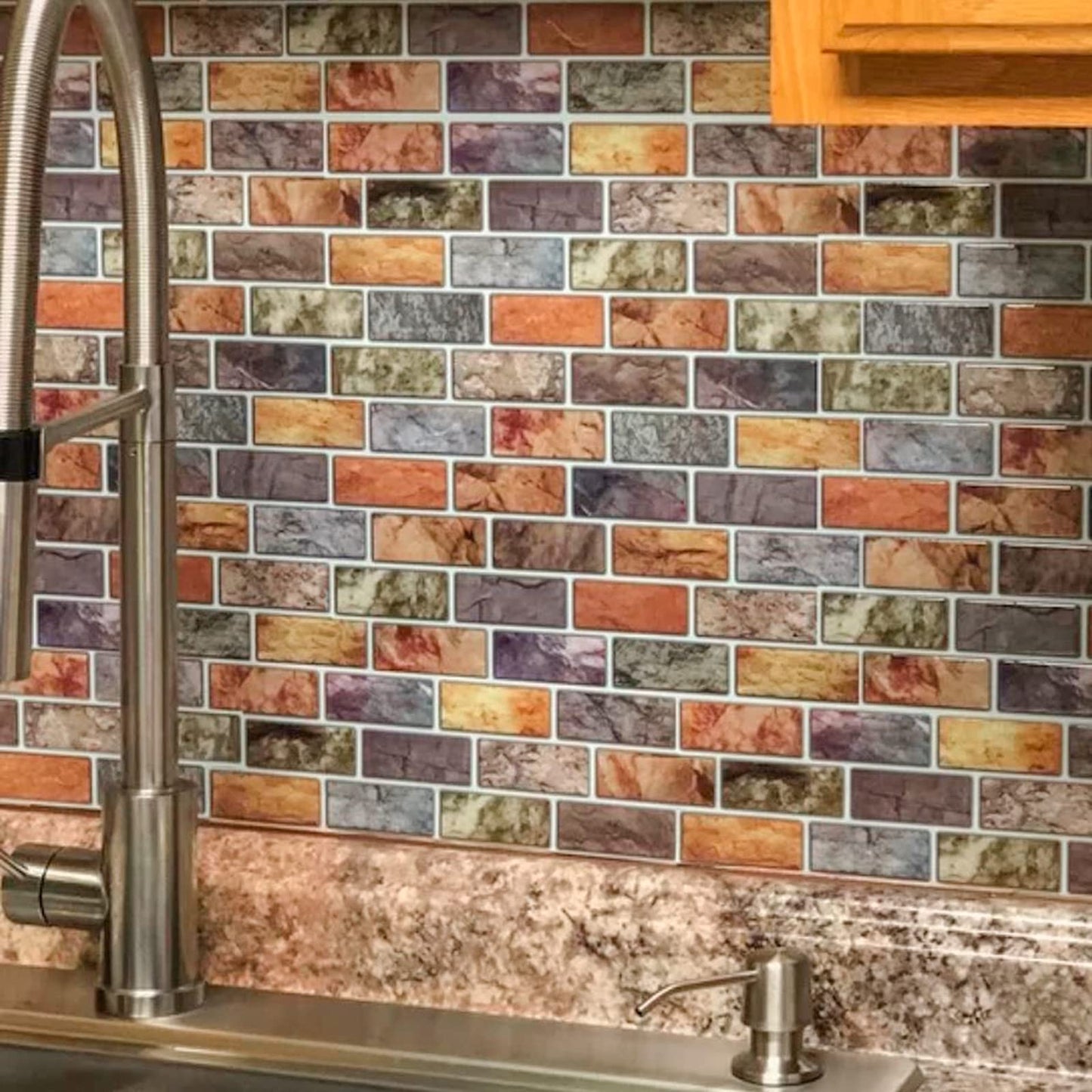 Sheet Kitchen Backsplash Tiles Peel and Stick, Self Adhesive Wall Tile Sticker for Kitchen Island Bathroom Laundry Room RV Renter 12" x 12" - Jade Green