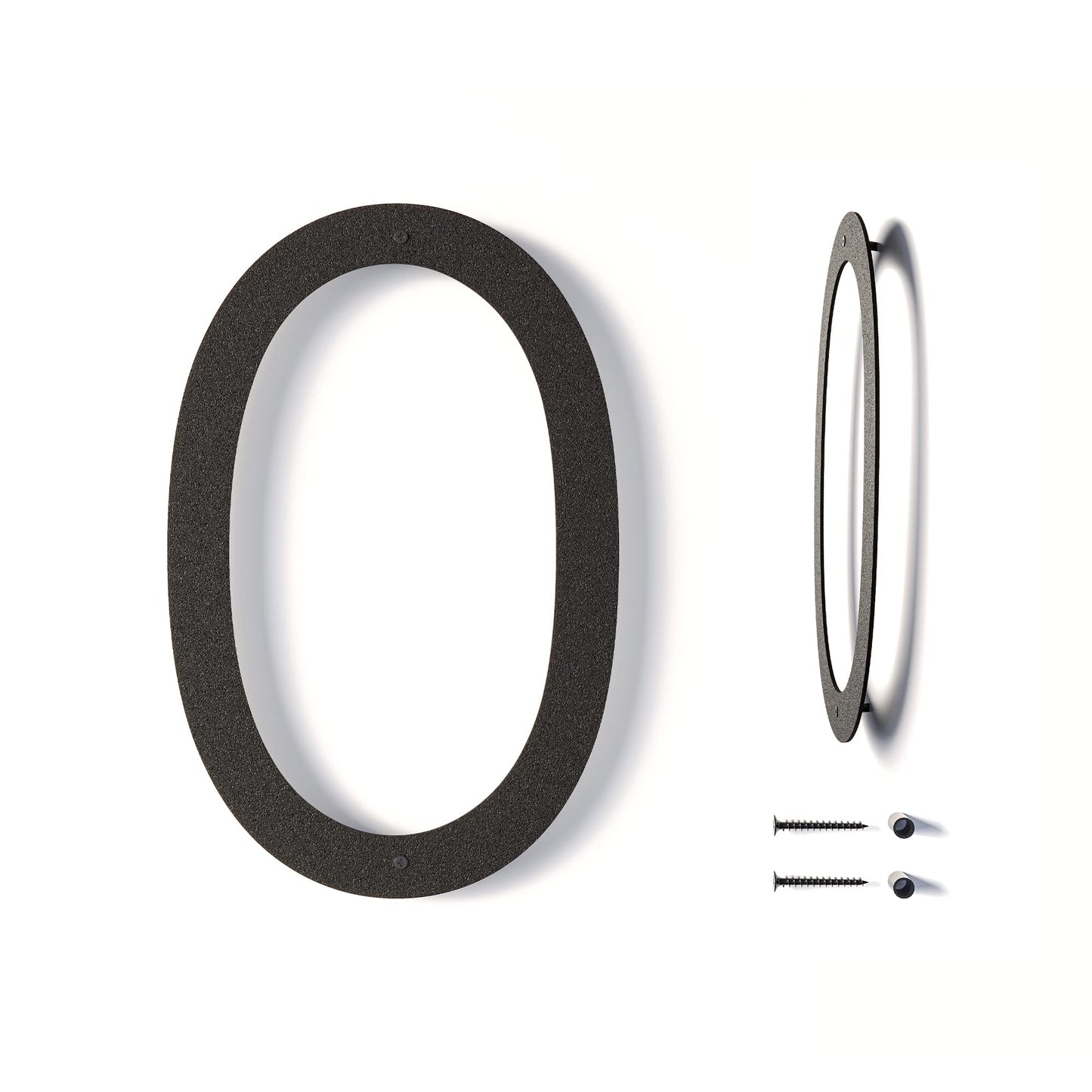 12 Inch Modern Floating House Numbers for Outside | Large Metal House Numbers for Outdoors | Black Coated Rust-Proof Home Address Numbers/Plaques | Metal Numbers