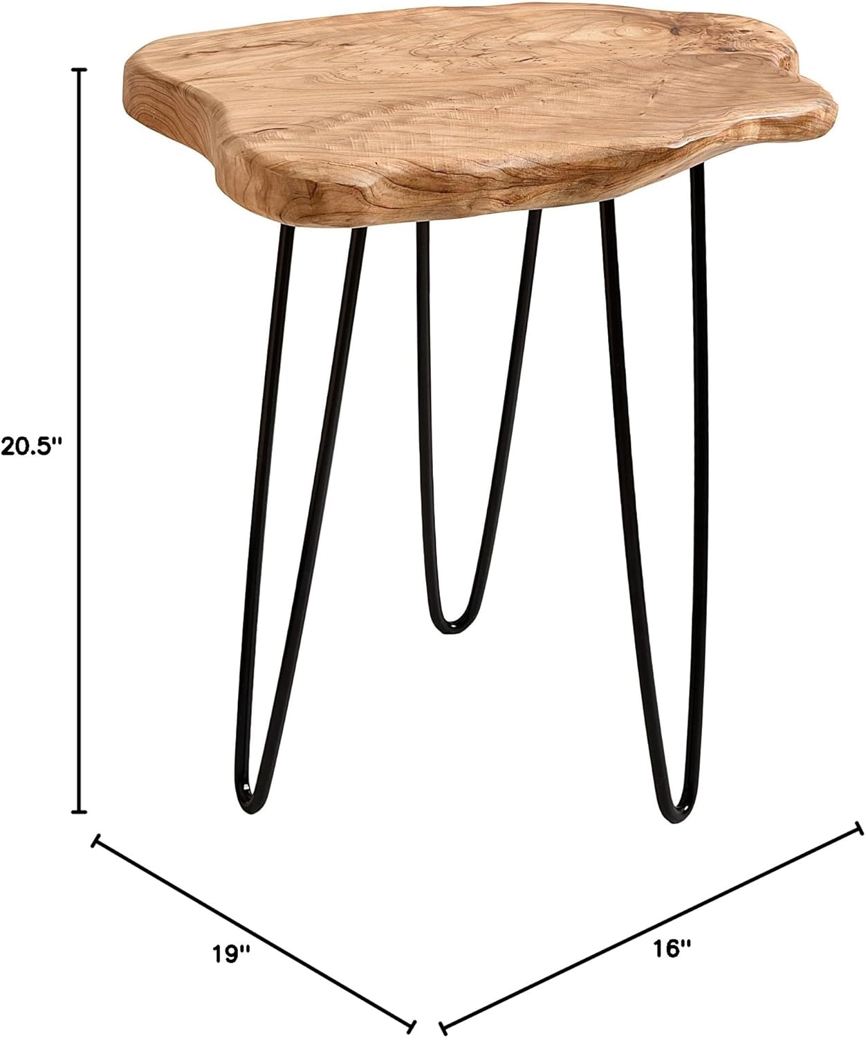 Small End Table, Unique Desktop Side Table,19" L x 16" W x 20.5" H Nightstand
