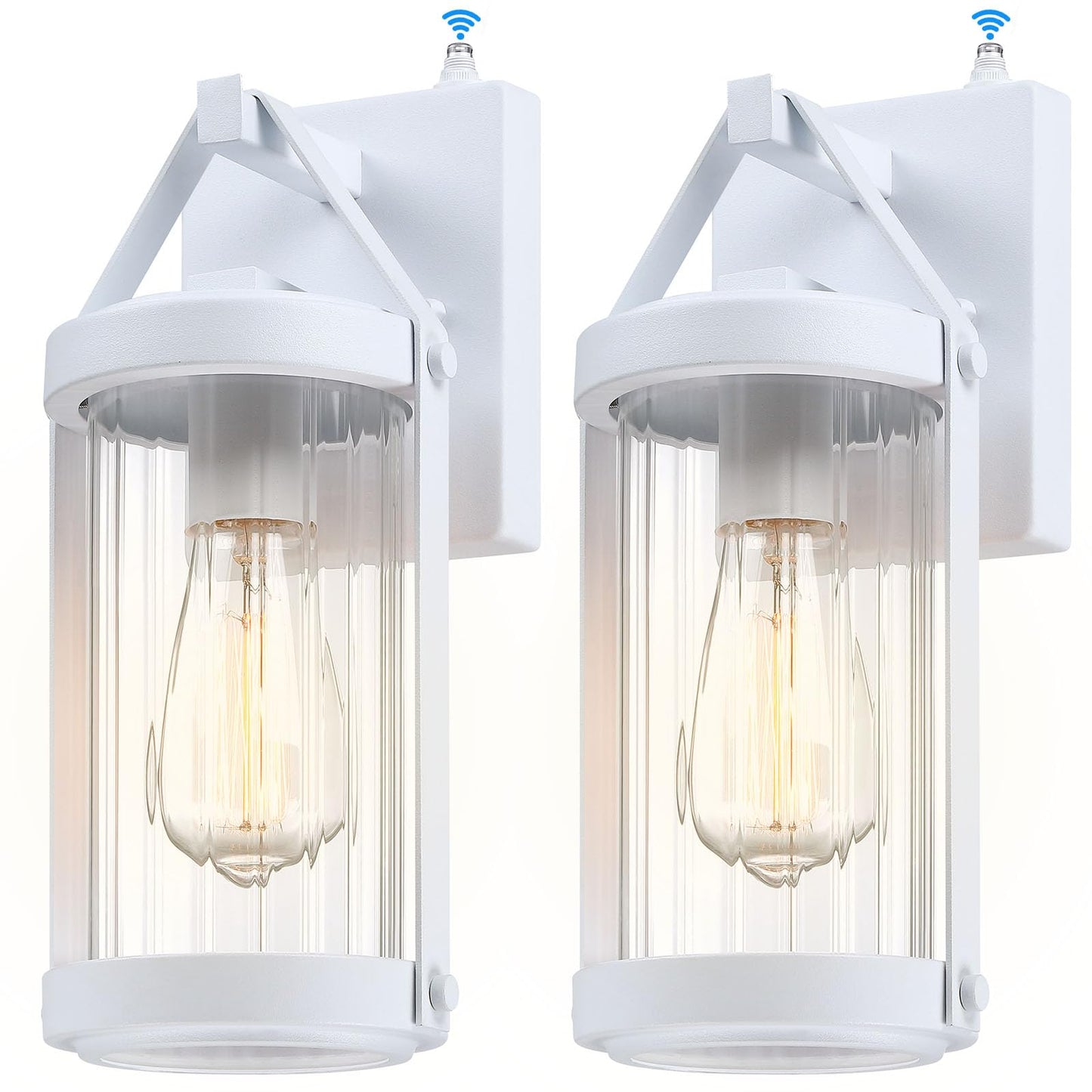 LONEDRUID 2 Pack Dusk to Dawn Outdoor Wall Light Fixtures Photocell Sensor Exterior Lantern Sconce Lighting Waterproof Outside Wall Mount Lamp for House Patio Garage Entryway Doorway