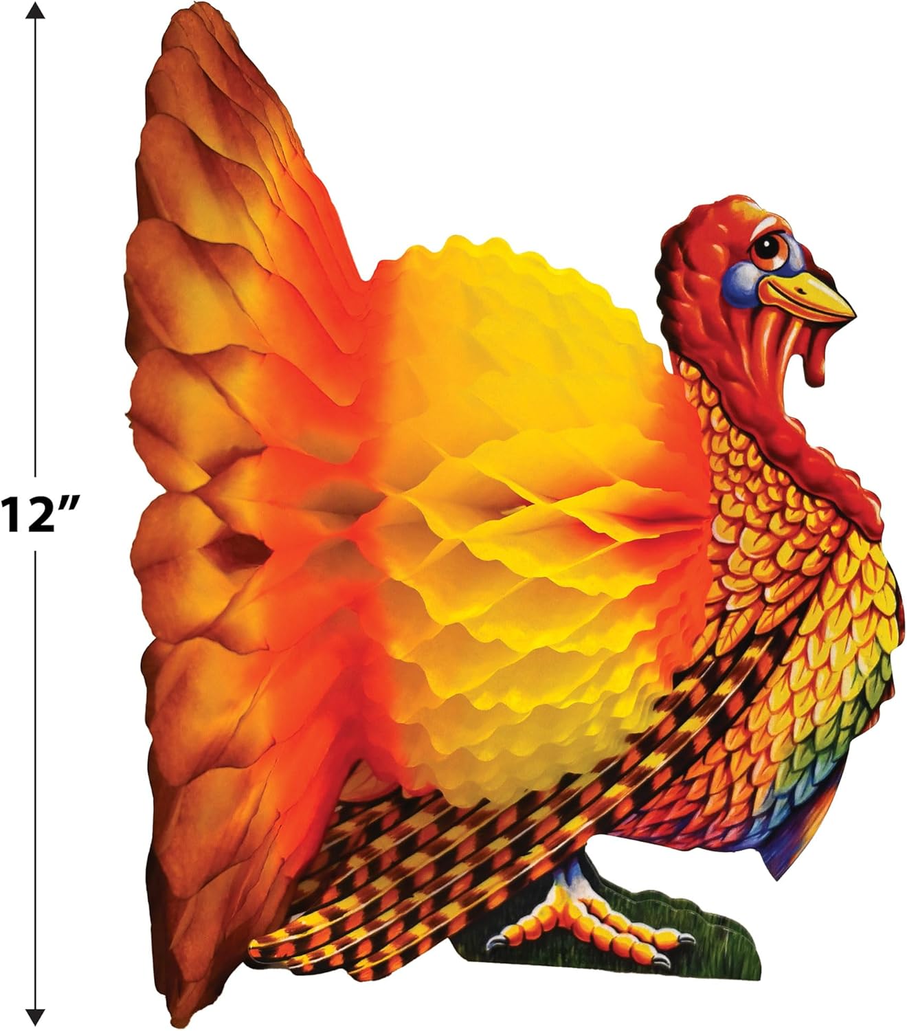 Beistle Colorful Tissue Turkey Centerpiece