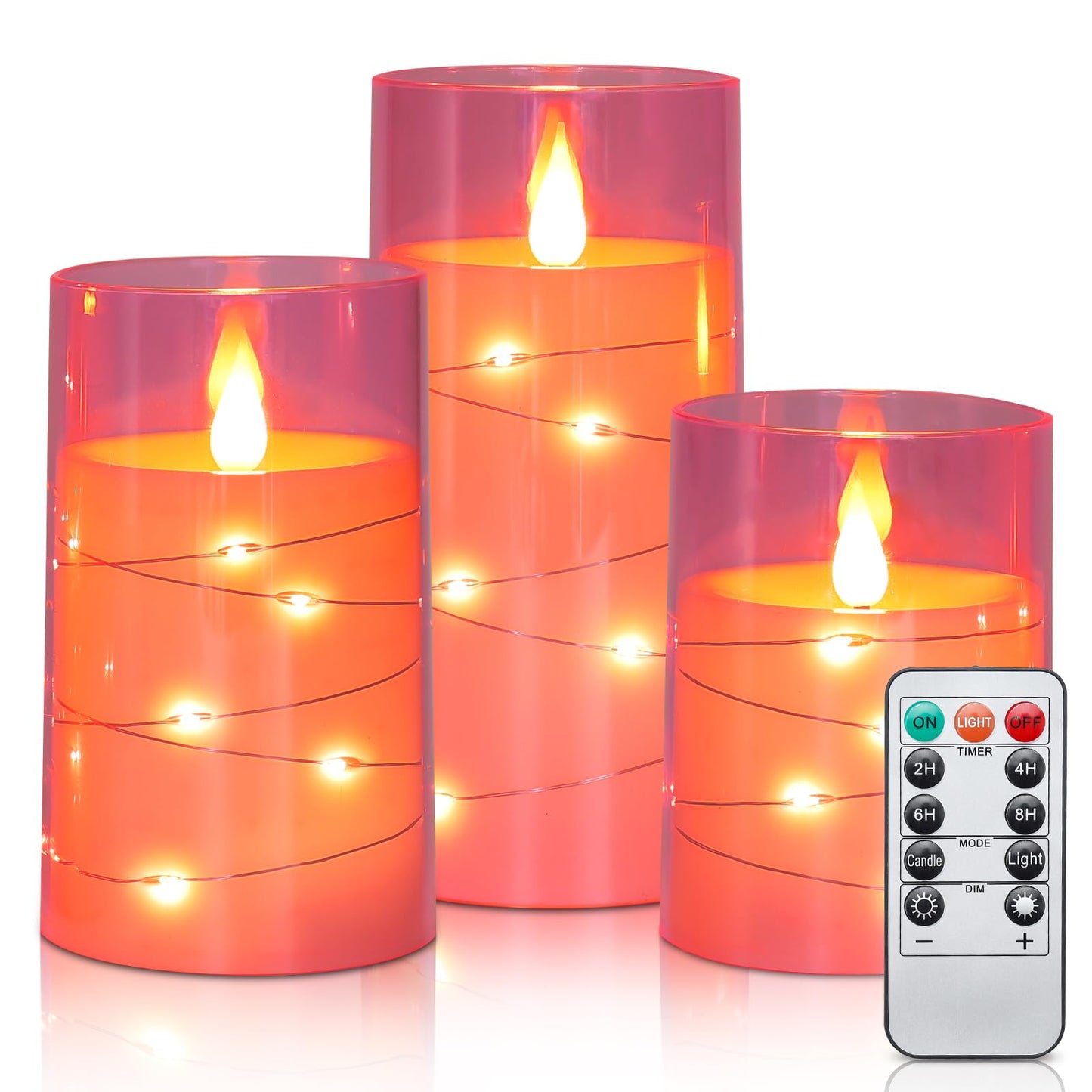 Aignis 12pcs Flameless LED Candles Battery Operated with 10-Key Remote Timer, Outdoor Indoor Waterproof Electric Lights, Warm Flickering Glow for Cozy & Romantic Home/Wedding/Holiday Décor