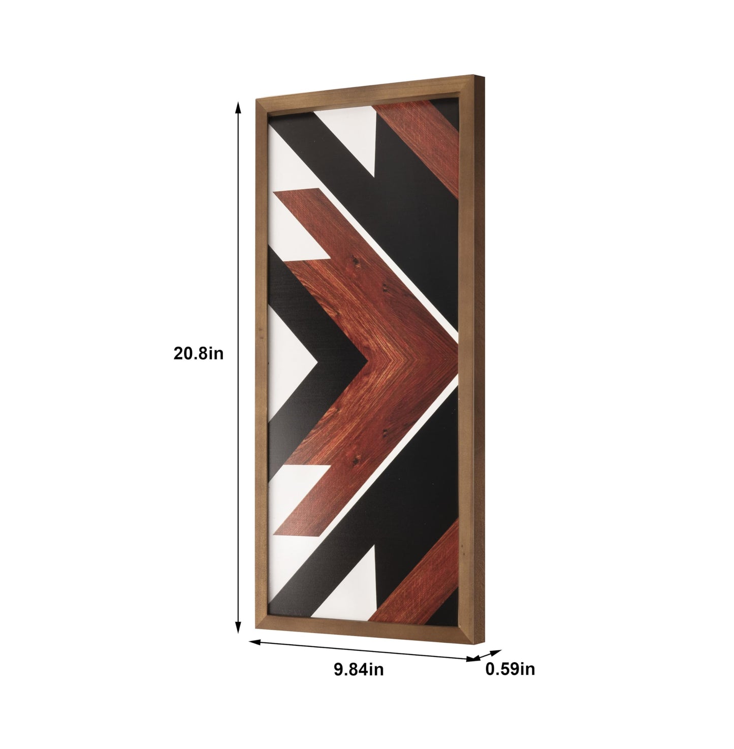 2 Pcs Western Aztec Wall Decor With Wood Framed, 20.9x9.8 Inch Wooden Southwestern Boho Wall Art, Native American Living Room Bedroom Guest Bathroom Rustic Decorations for Home