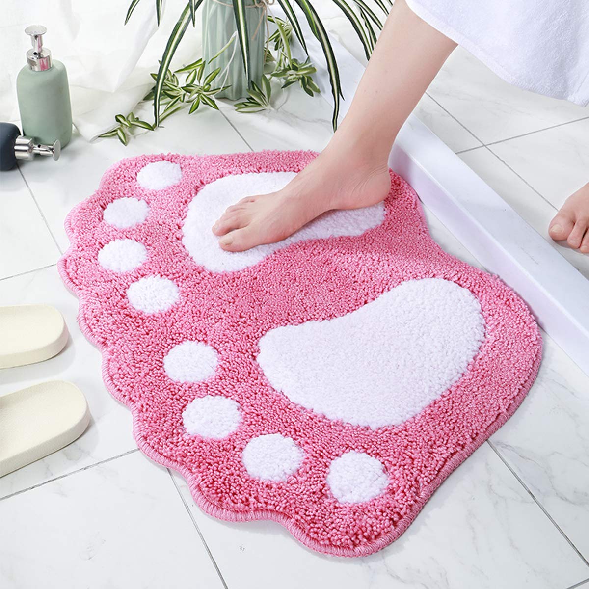 Bathroom Rugs Mats Water Absorbent Non-Slip Mat Used in Bathroom, Shower, Room, Etc.Soft Microfiber Bath Mat Machine Washable Bath Mat Bathroom Mat (Brown, 19x26 inch)