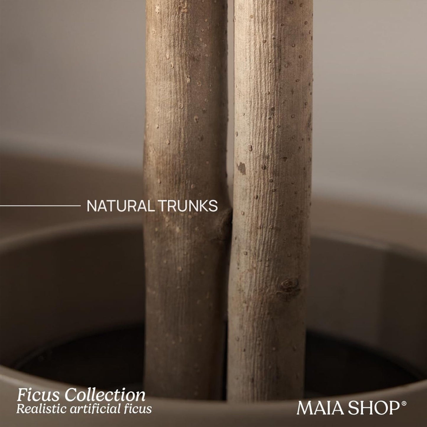 Maia Shop 3.5ft Artificial Bamboo Tree, Fake Plants for Home Decor, Natural Wood Trunk