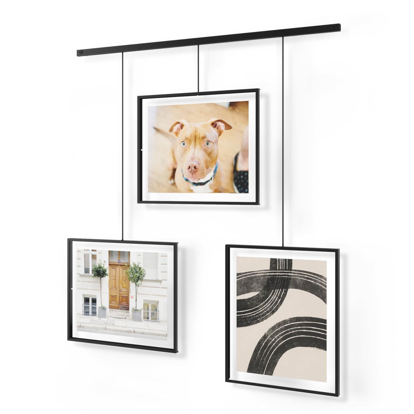 Umbra Exhibit Picture Frame Gallery Set, Adjustable Wall Collage Displays Five Photos (Two 4x6" and Three 5x7")