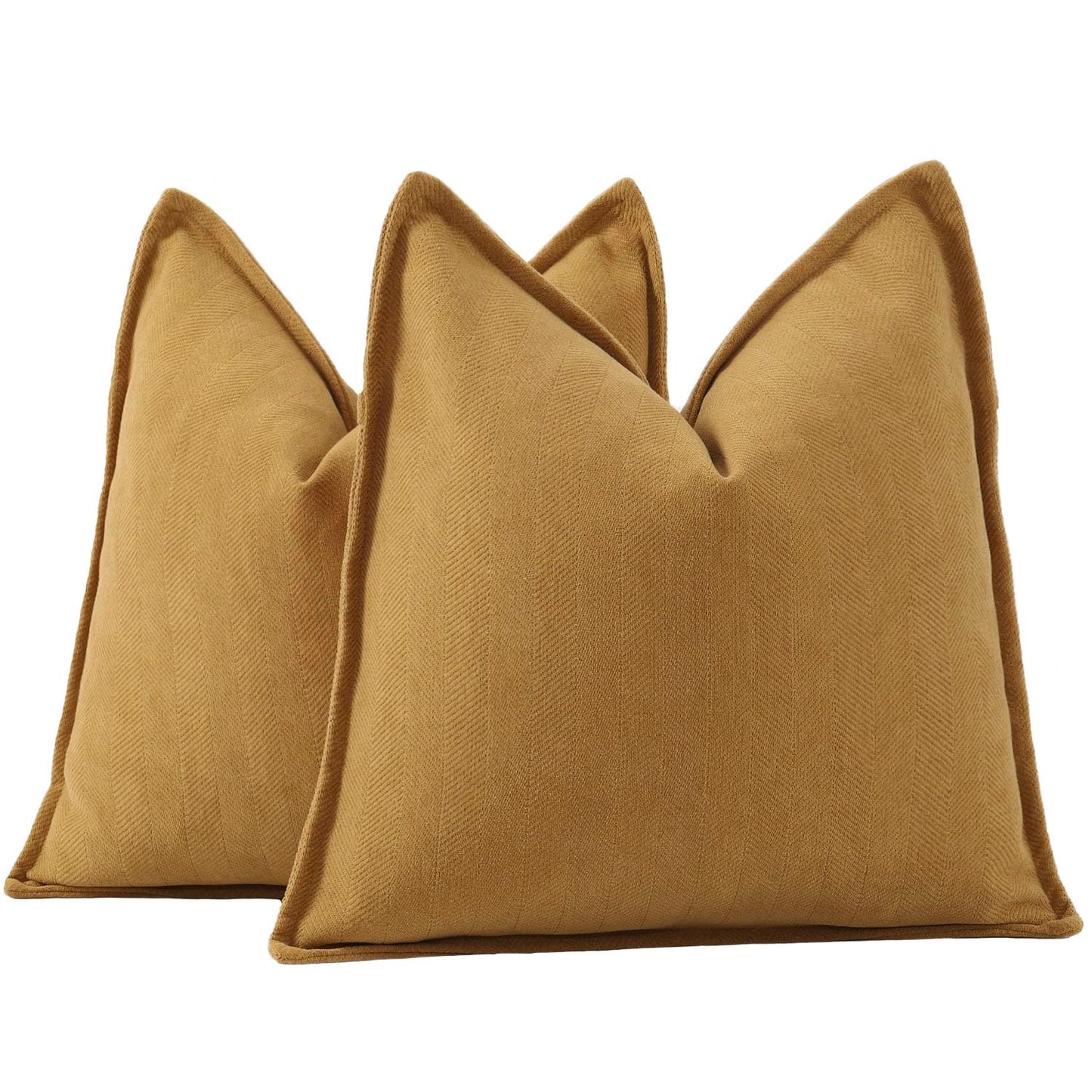 MADIZZ Textured Chenille Throw Pillow Covers Set of 2 Super Soft Decorative Pillow Covers Boho Cushion Covers Modern Pillowcases Farmhouse Home Decor for Sofa Bedroom 18x18 inch Beige