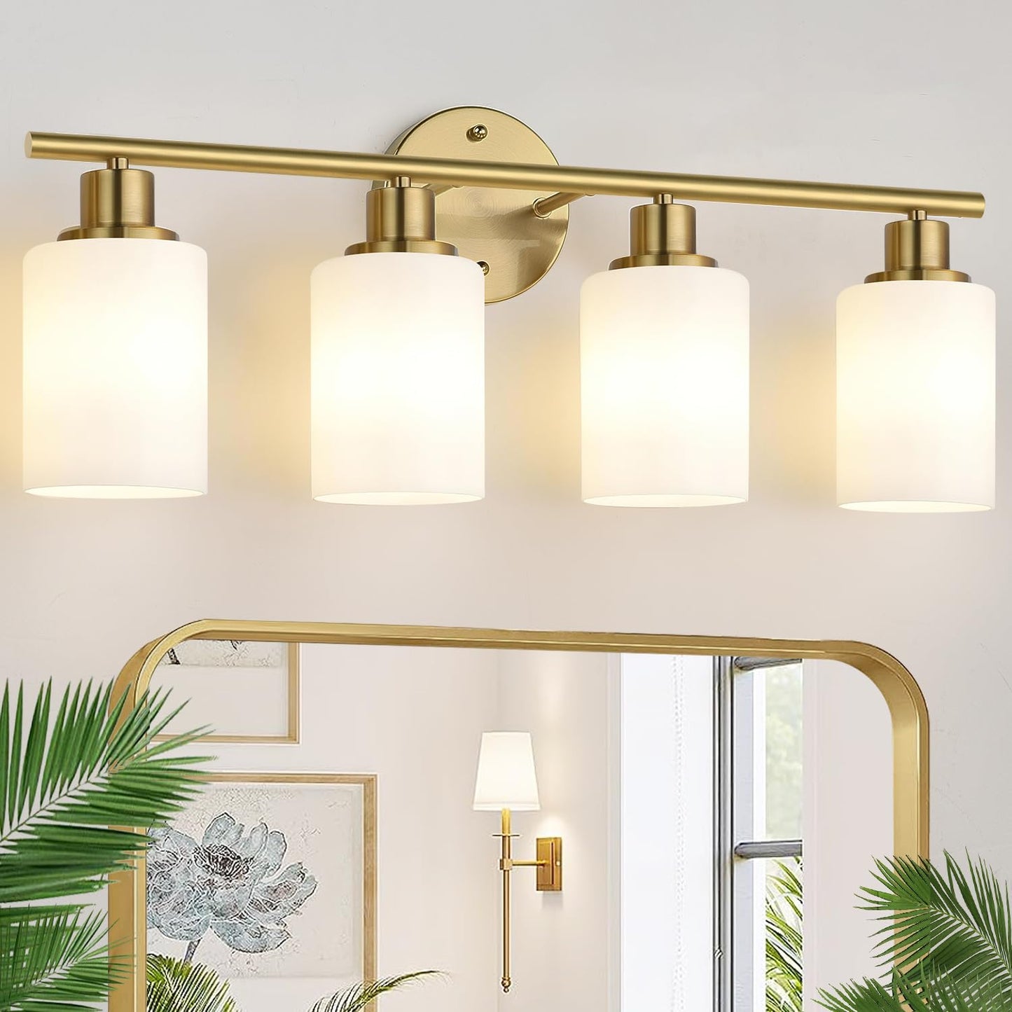 3-Light Bathroom Light Fixtures, Black Modern Vanity Lights with Clear Glass Shade, Bathroom Wall Lamp