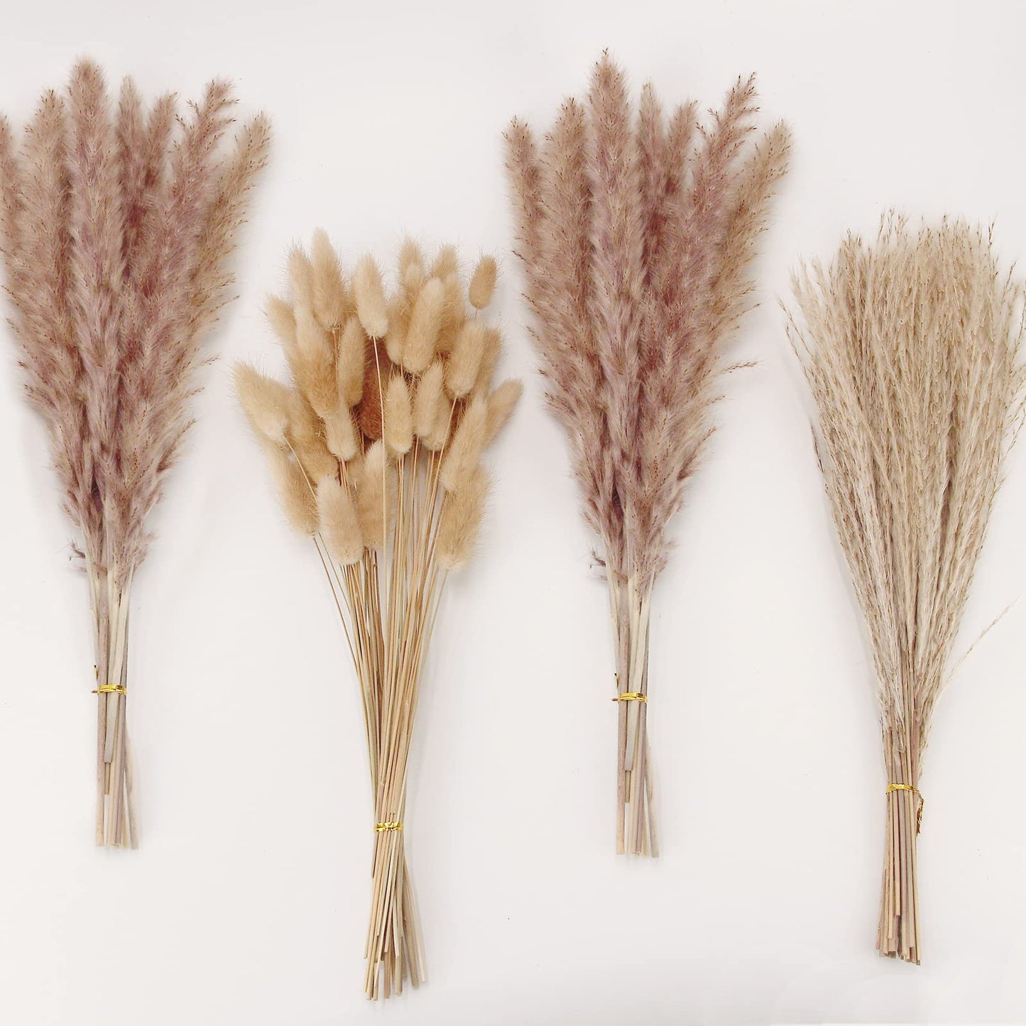Dried Pampas Grass Decor, 100 Stems Pampas Grass Contains Bunny Tails Dried Flowers