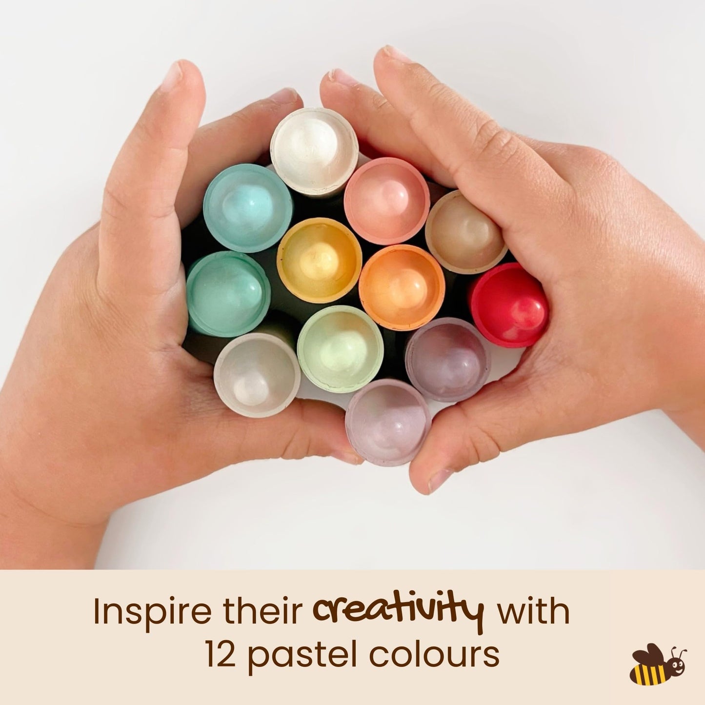 Honeysticks 100% Pure Beeswax Crayons (12 Pack) - Non Toxic Crayons, Safe for Babies and Toddlers, for 1 Year Plus, Handmade in New Zealand with Natural Beeswax, Food-Grade Colors, Eco-Friendly