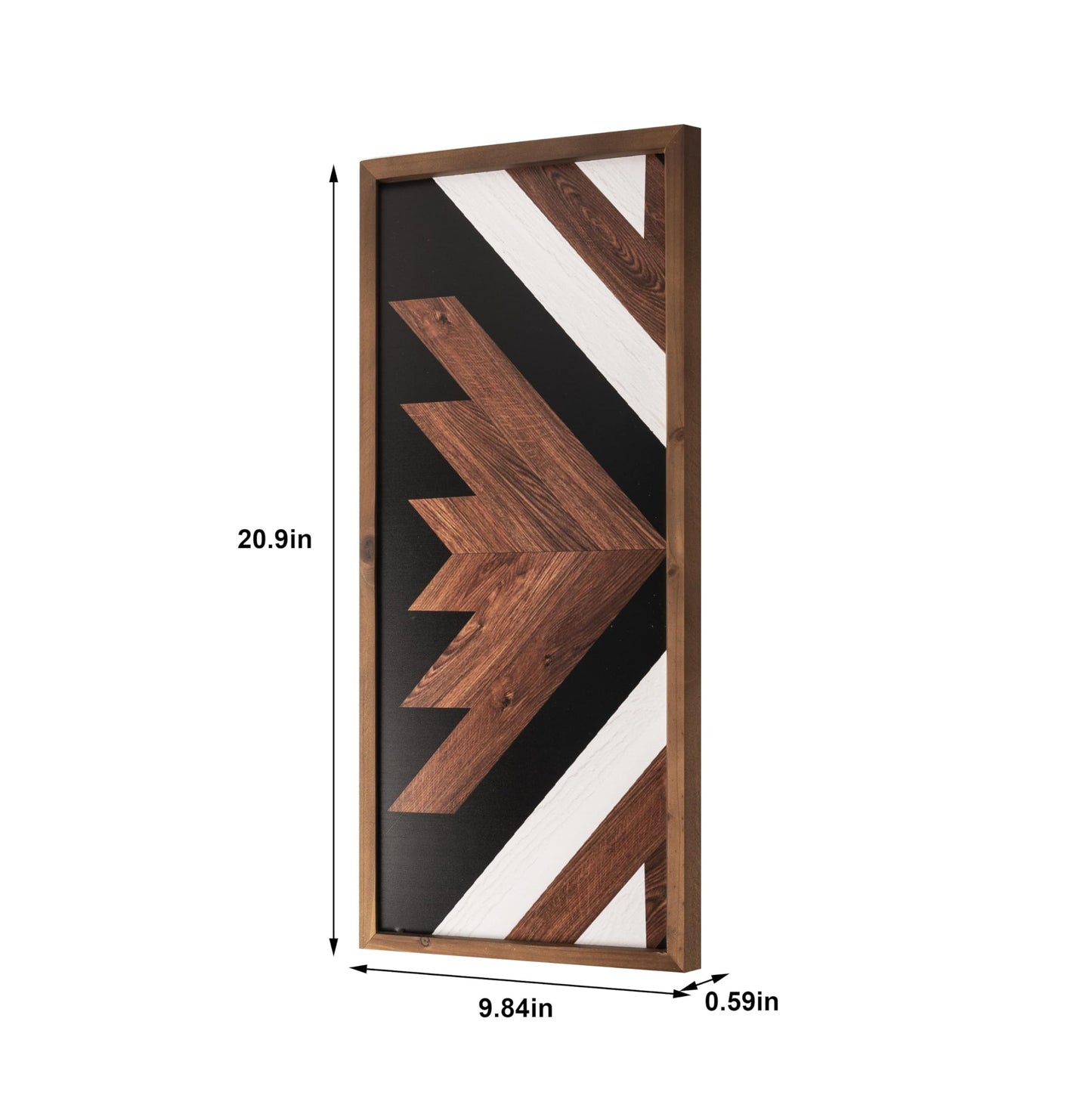2 Pcs Western Aztec Wall Decor With Wood Framed, 20.9x9.8 Inch Wooden Southwestern Boho Wall Art, Native American Living Room Bedroom Guest Bathroom Rustic Decorations for Home