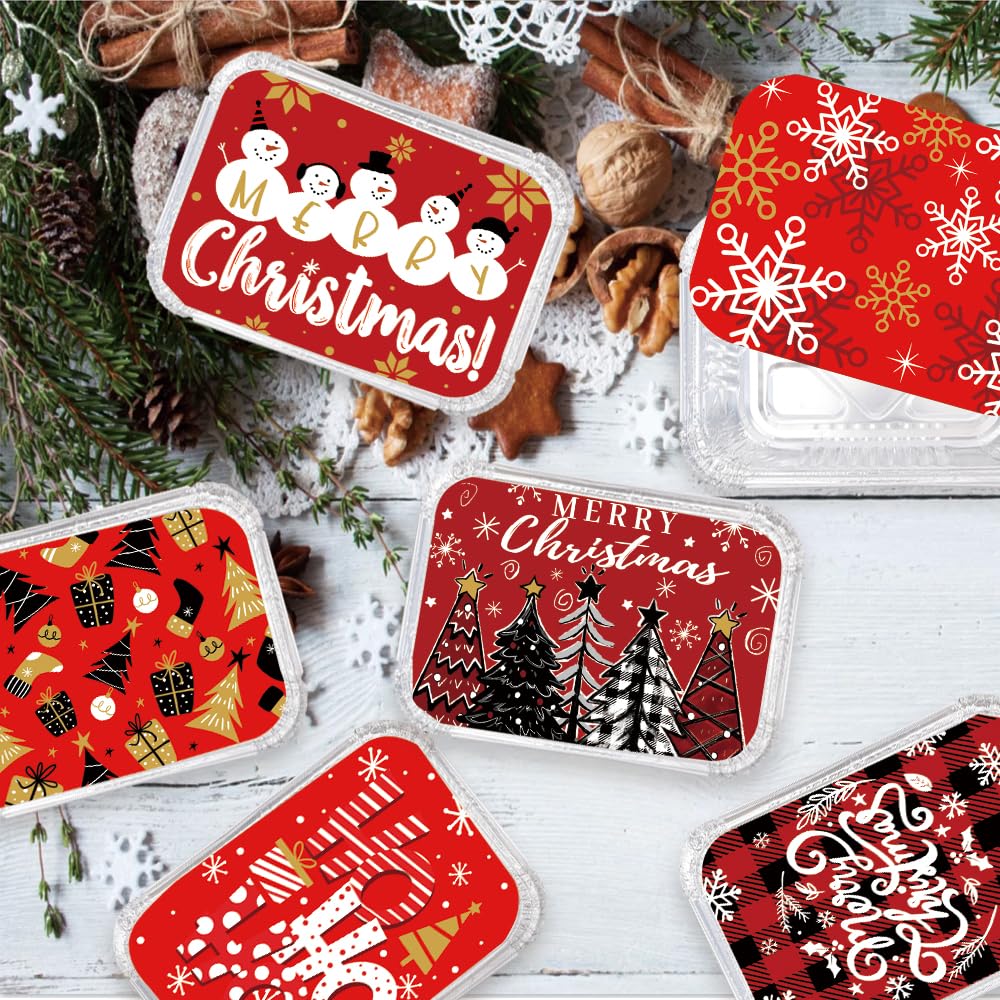 36PCS Thanksgiving Food Containers 9 Styles Fall Foil storage Containers with Lids Aluminum Disposable Leftover Cookie Tin Pans for Holiday Gift Giving Party Supplies