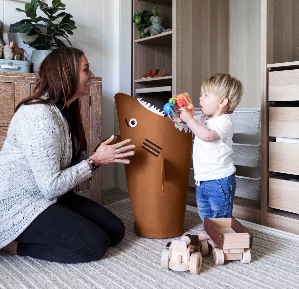 Cute Laundry Basket Kids Baby Hamper Nursery Hampers bedroom Dirty clothes hamper Toy Storage baskets Boy girls baby Shark Decor