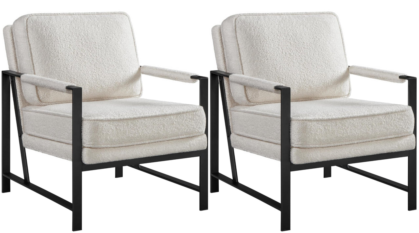 Yaheetech PU Leather Armchairs, Retro Leisure Accent Chair with Extra Soft Padded and Cushion