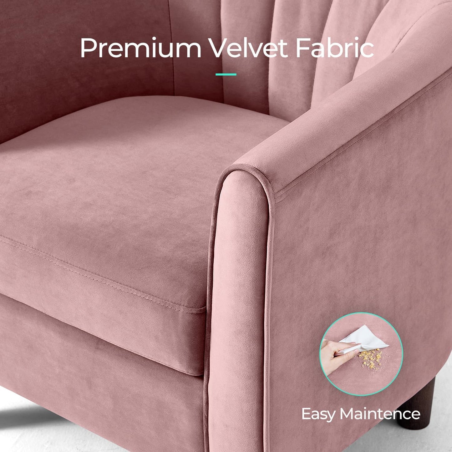 LINSY Accent Chair with Ottoman, Modern Barrel Chair Comfy Armchair with Footrest