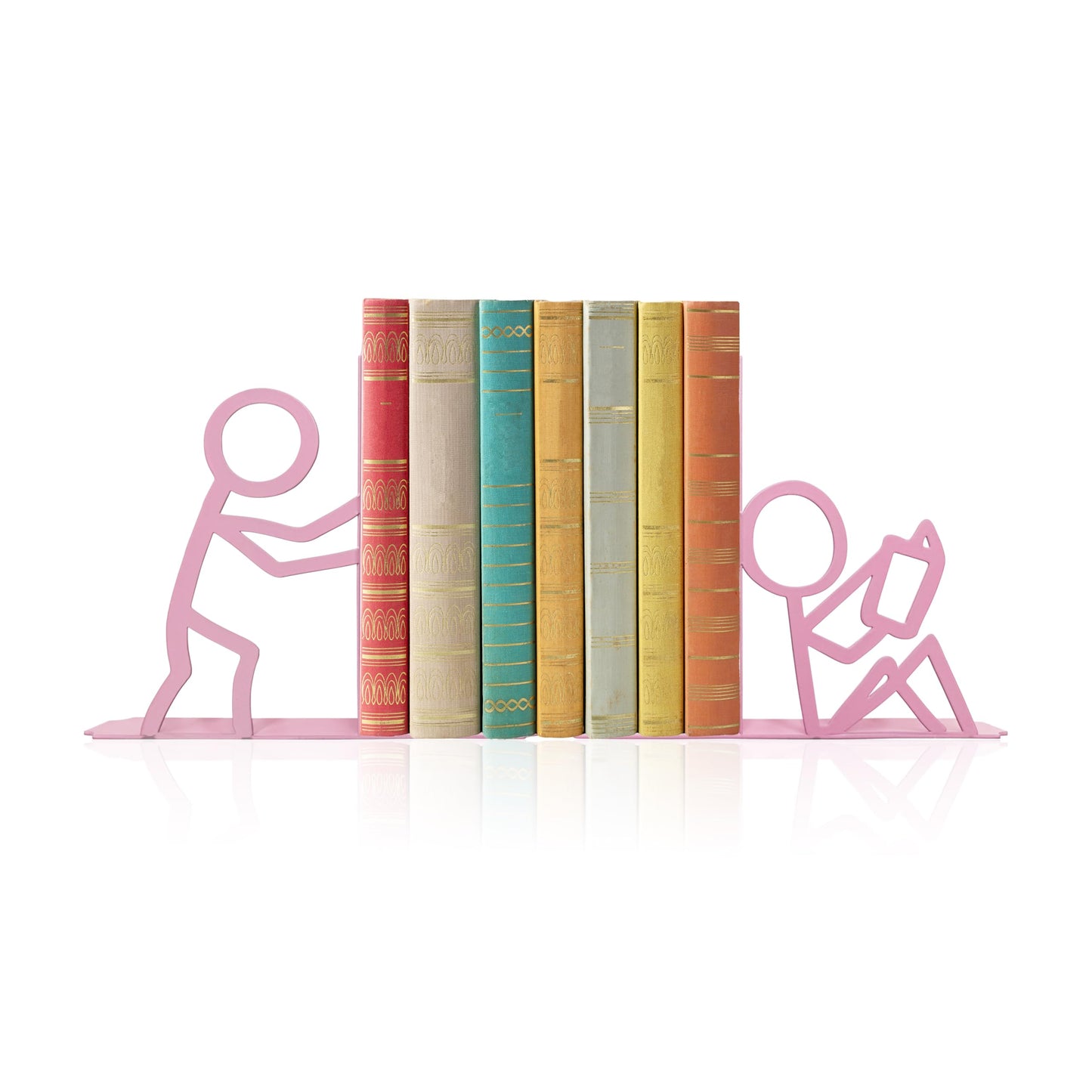 Bookends Decorative Metal Unique Office Desk Bookends Cute Book Ends Reading Decor Bookshelf Decor for Office School Library Bedroom