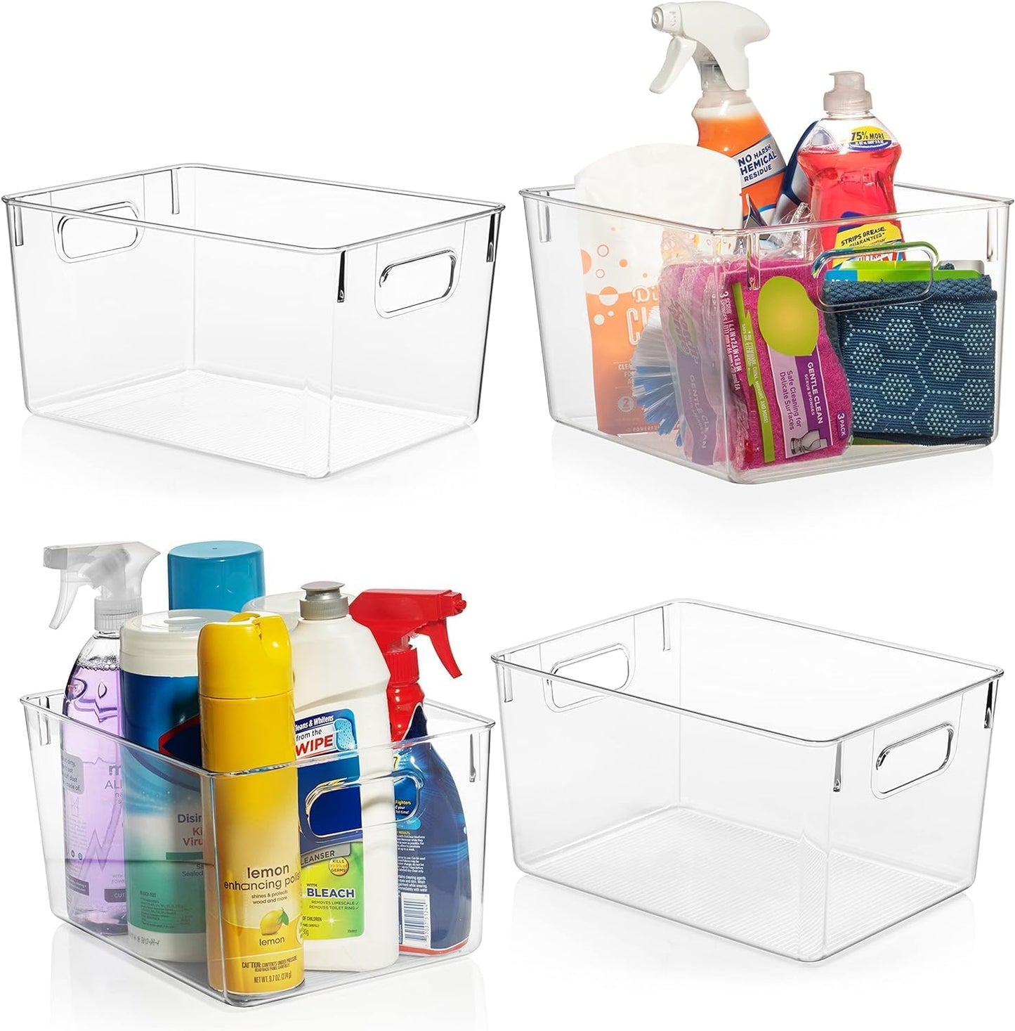 ClearSpace Clear Plastic Storage Bins – Pantry Organizers & Storage Containers, Cabinet Organizer - Home Organization Must Haves!