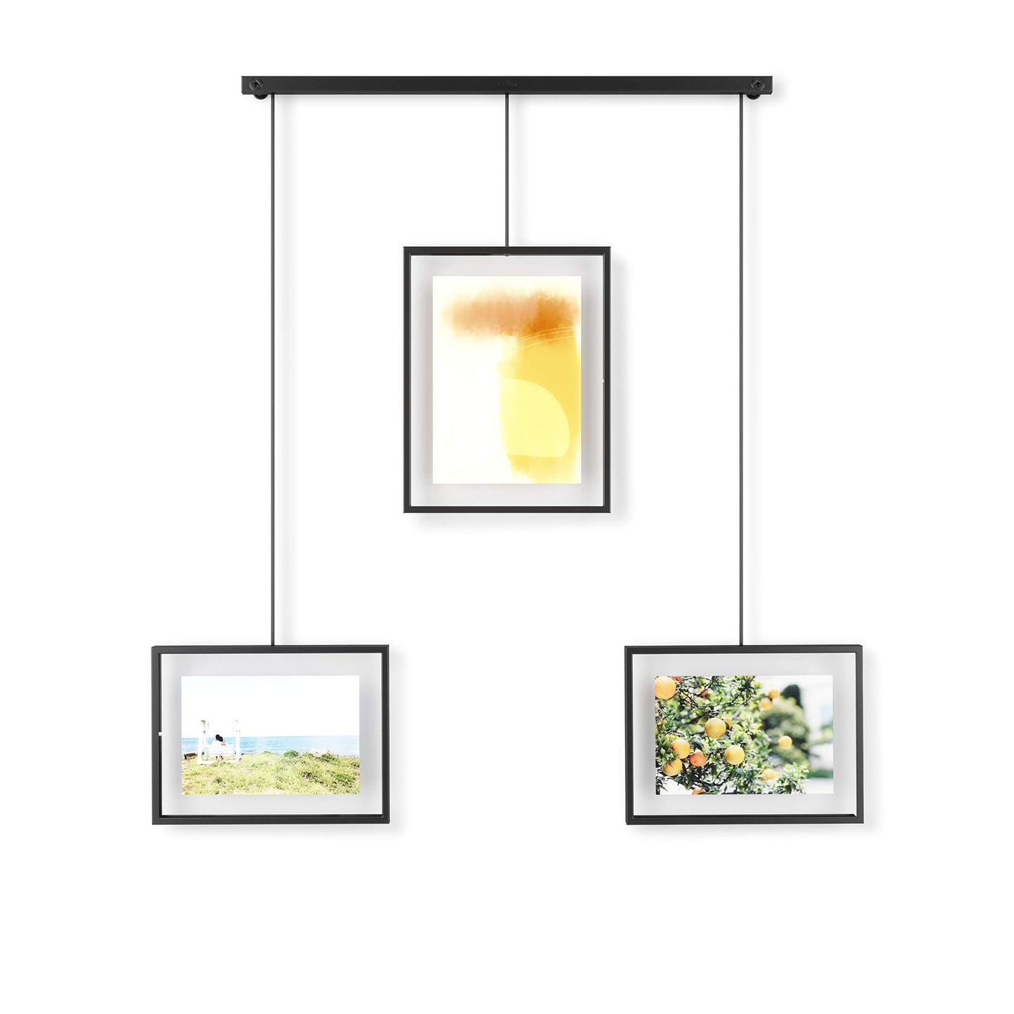 Umbra Exhibit Picture Frame Gallery Set, Adjustable Wall Collage Displays Five Photos (Two 4x6" and Three 5x7")